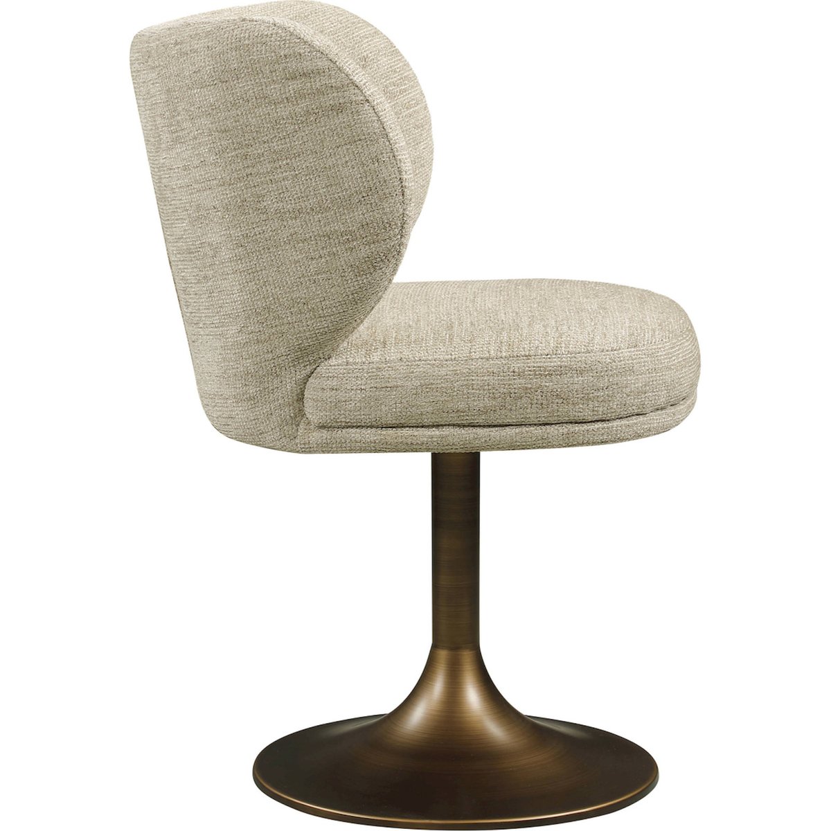 Chaise de salle à manger pivotante beige naturel et bronze, RECOLLECTION