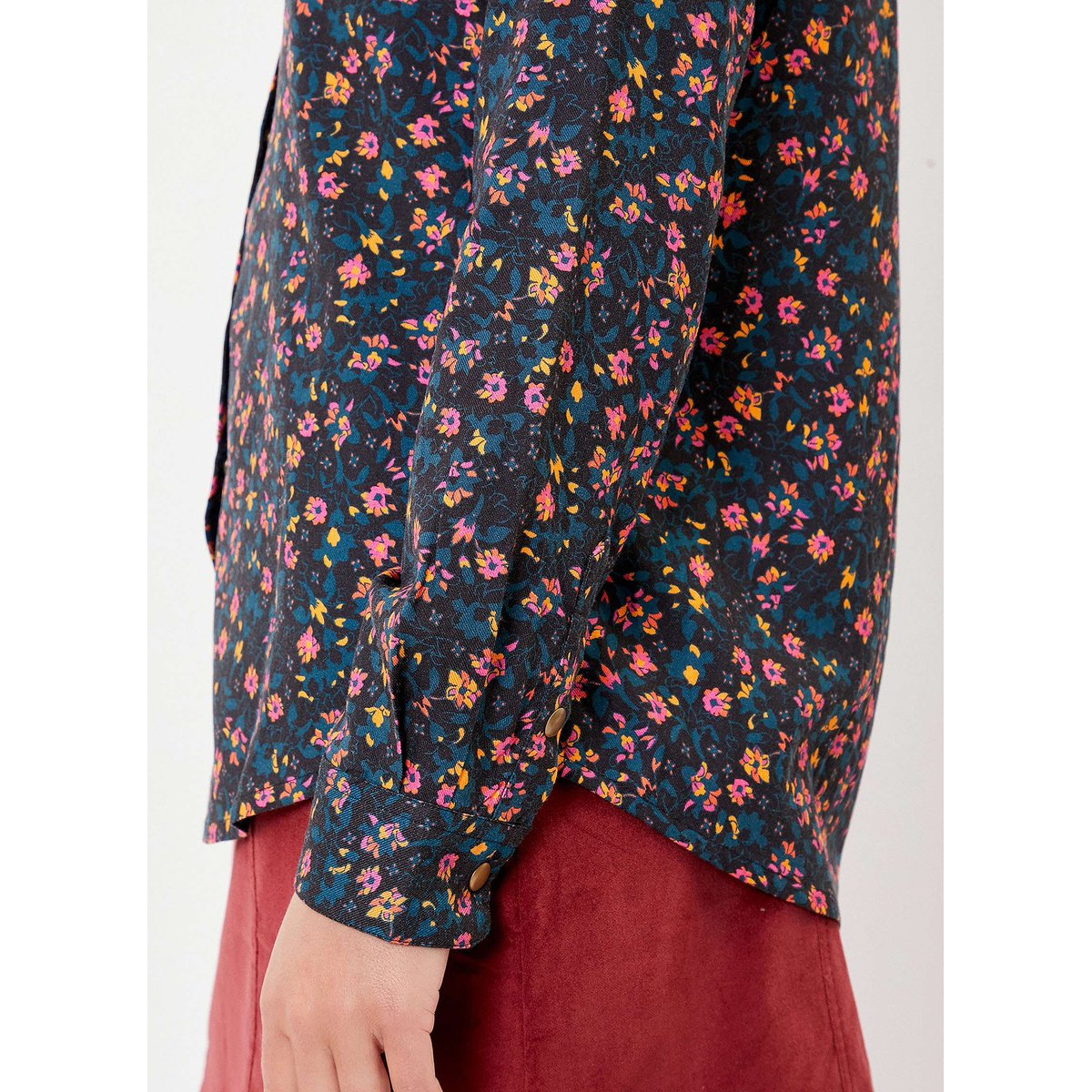 Chemise fluide imprimée FEBINE noir hindi, LA FIANCÉE