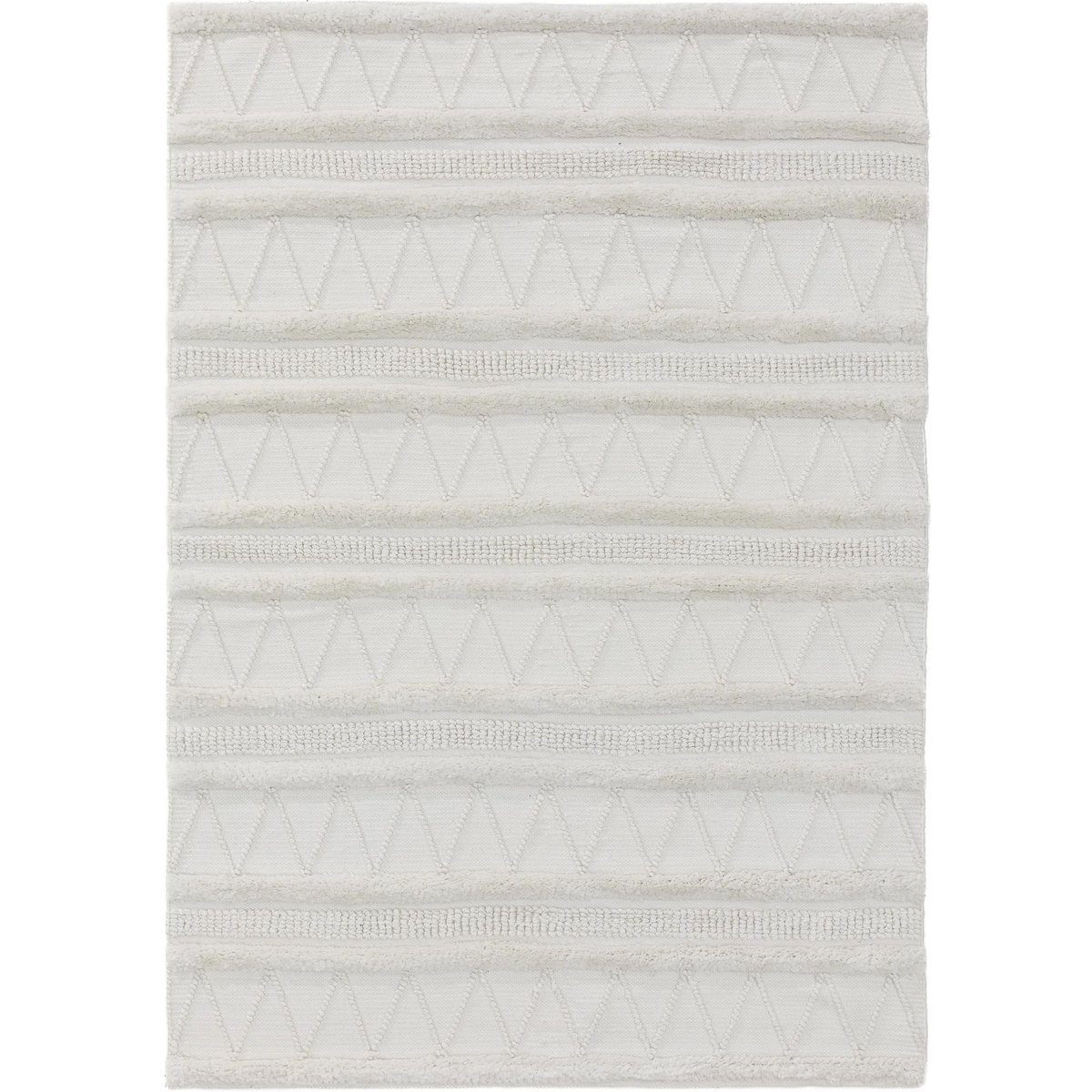 Tapis intérieur / extérieur fabriqué à partir de matériaux recyclés tissé main TONI ivory, BENUTA 