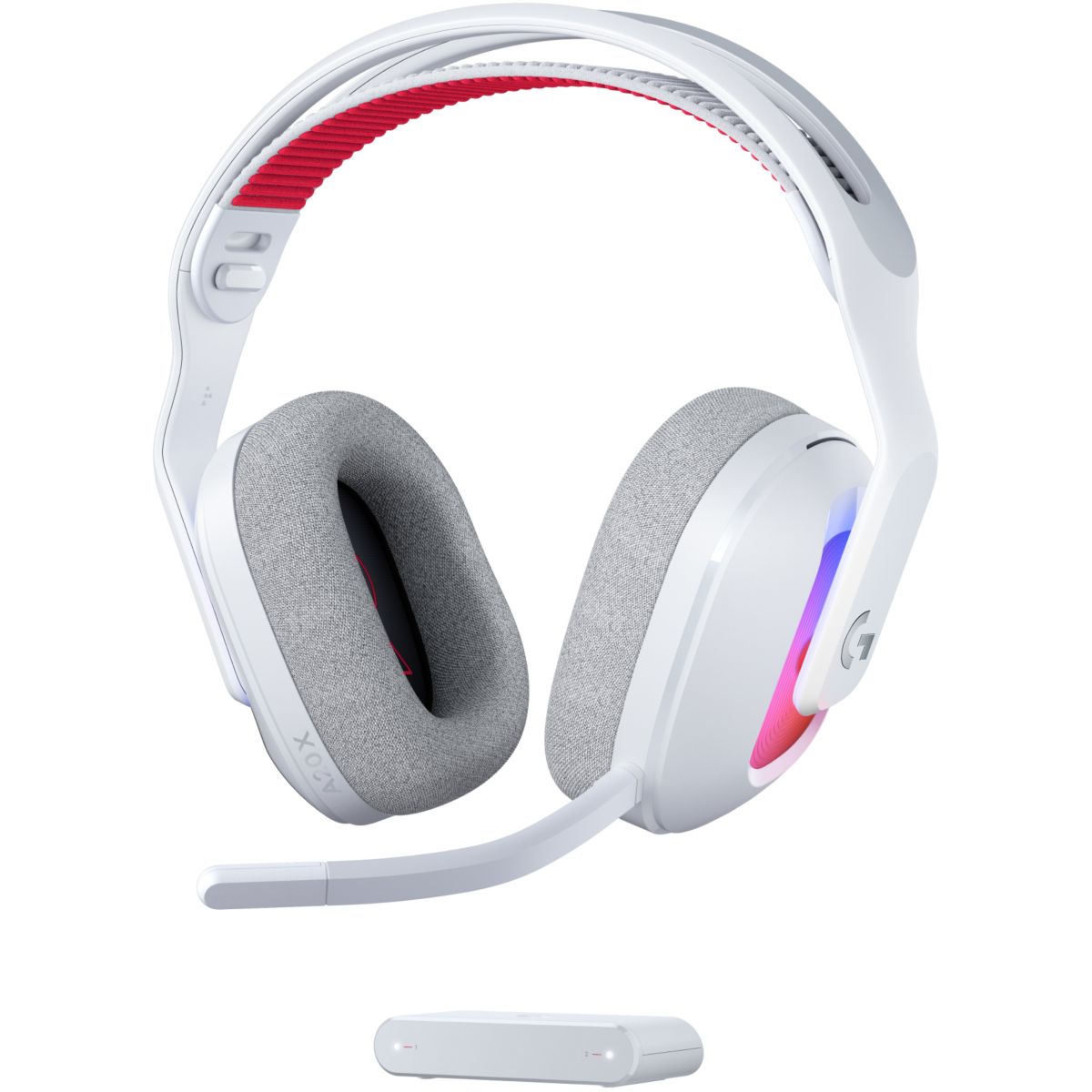 Casque gamer A20X Blanc + base couleur unique, LOGITECH