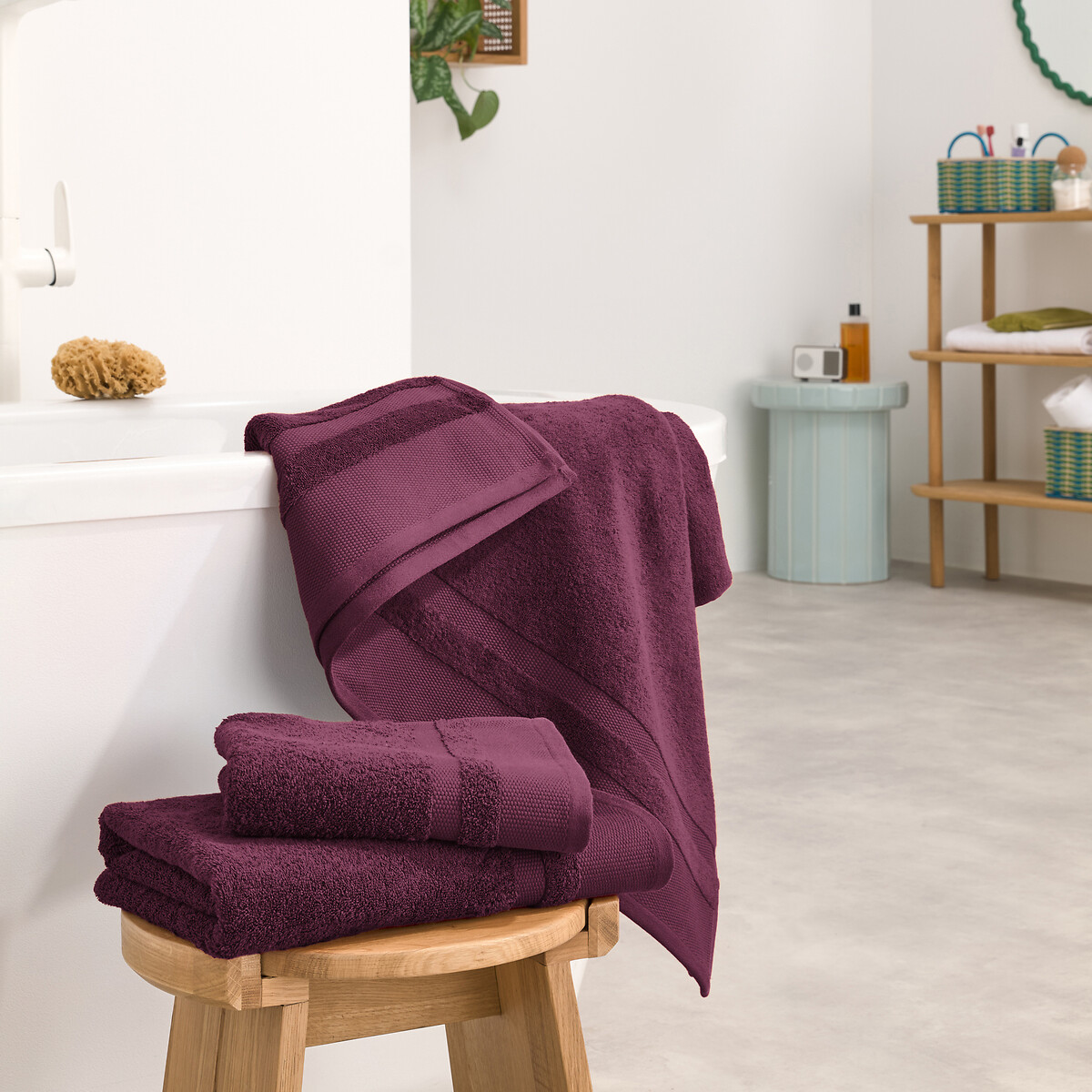 Frottierhandtuch aus ägyptischer Baumwolle 600g/m2, Kheops pflaume, LA REDOUTE INTERIEURS