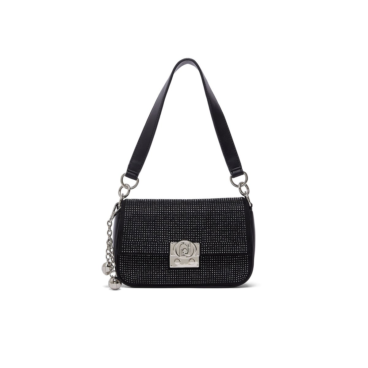 Sac porté épaule format petit avec charm noir, LIU JO