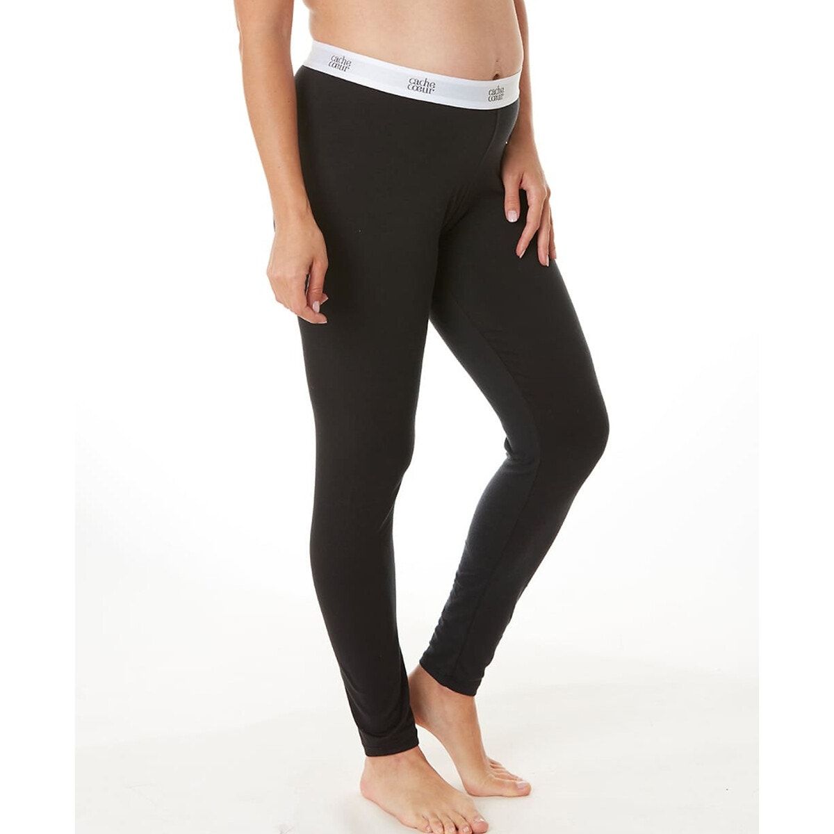 Leggings de maternité en tencel Life noir, CACHE COEUR