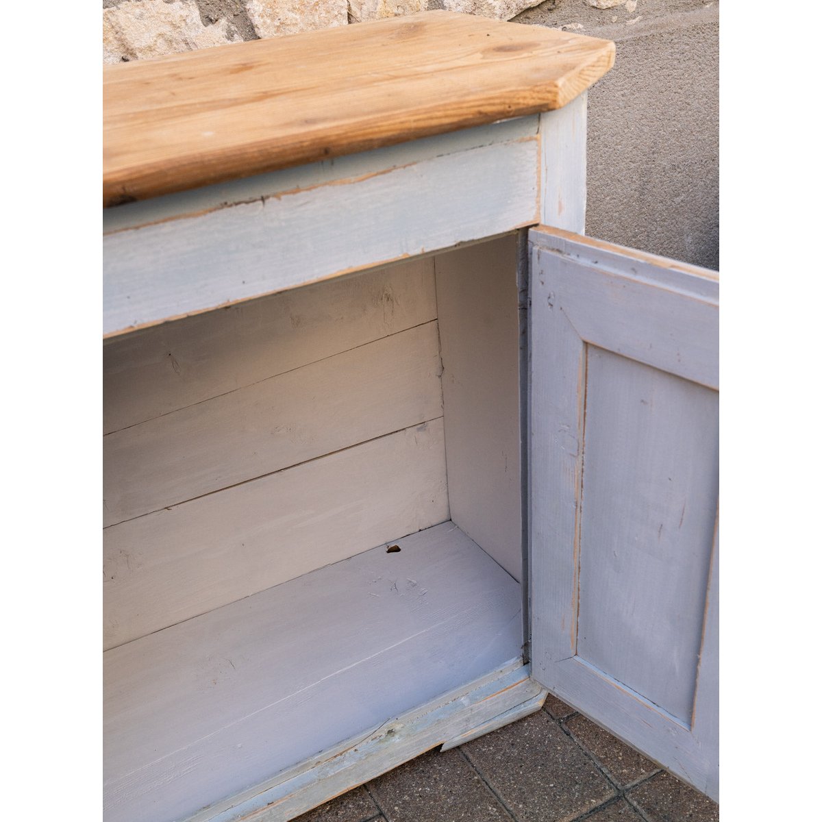 Confiturier en bois patiné bleu Gilbert N°1823 - Bon état bois clair, DEBONGOUT