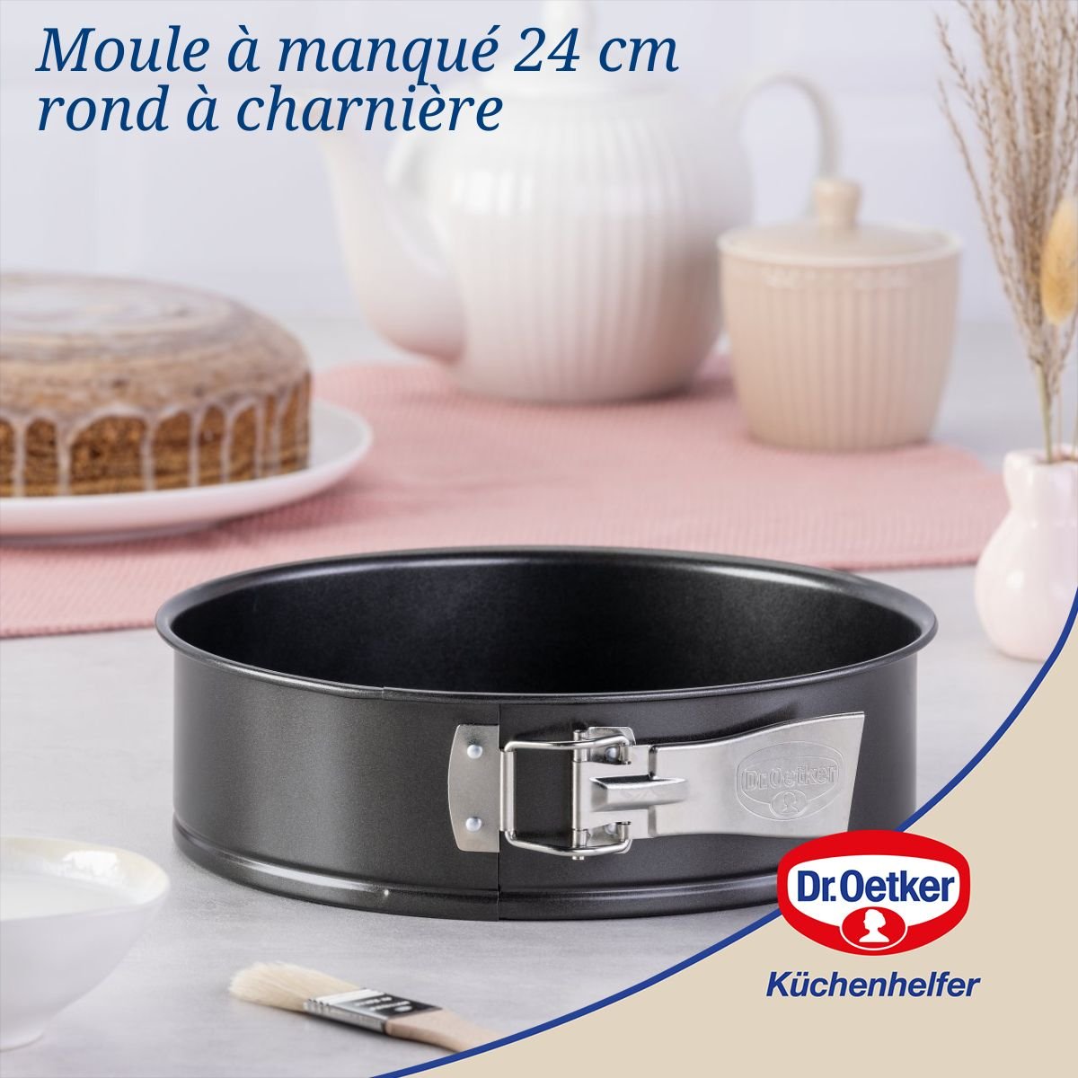Ensemble de 2 Moules à manqué à charnière 24 cm TRADITION noir, DR OETKER