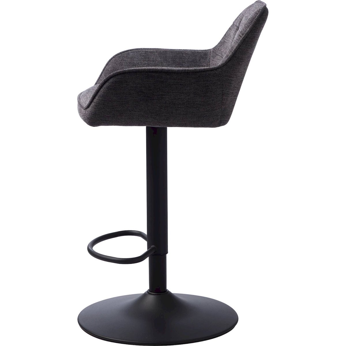 Tabouret de bar réglable dossier capitonné gris chiné, RECOLLECTION