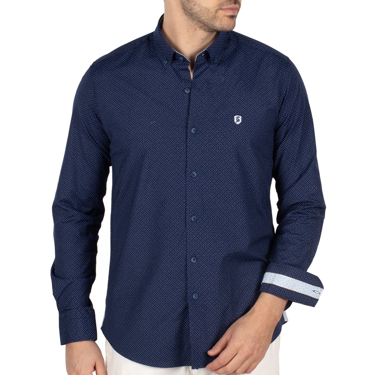 Chemise liberty motif navy, SHILTON
