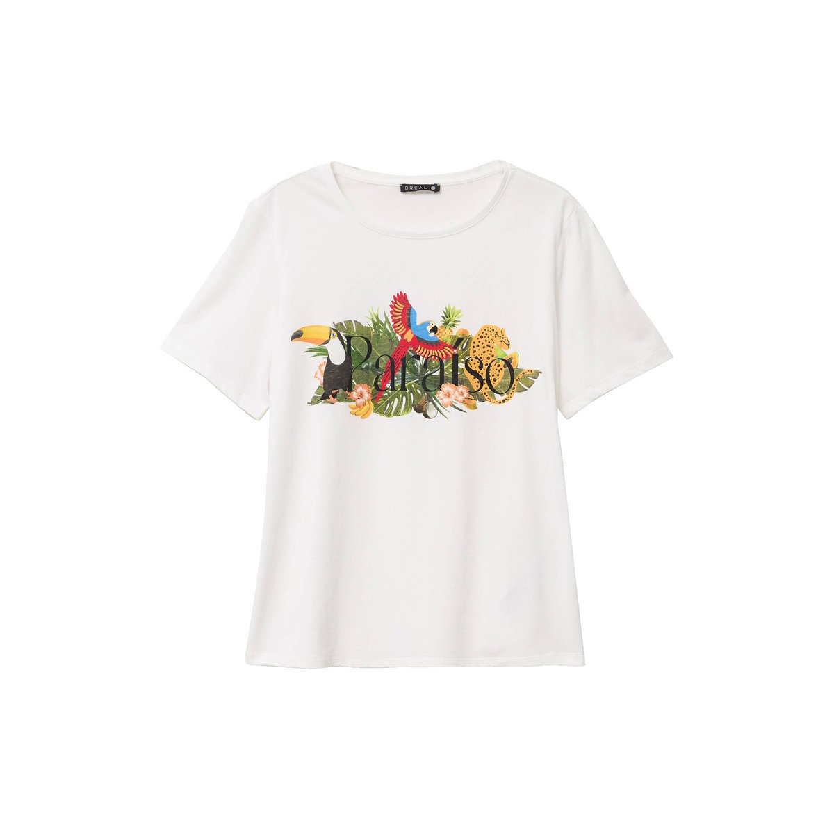 T-shirt col rond manches courtes ecru, BREAL