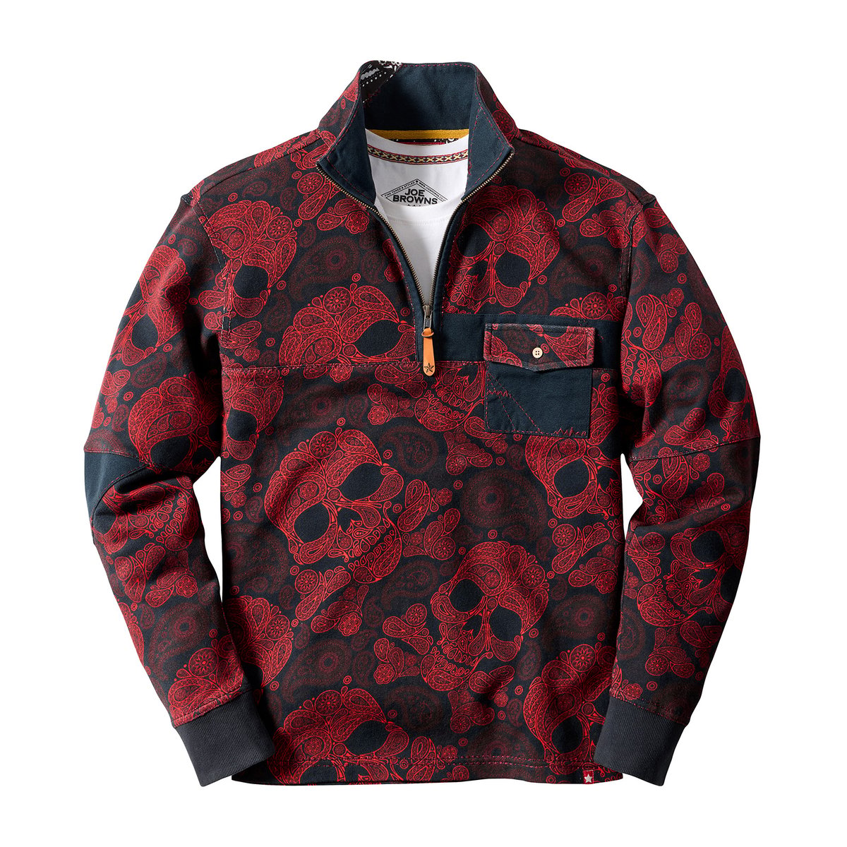 Sensationnel Sweat Col Cheminée Imprimé Tête de Mort multicolore, JOE BROWNS