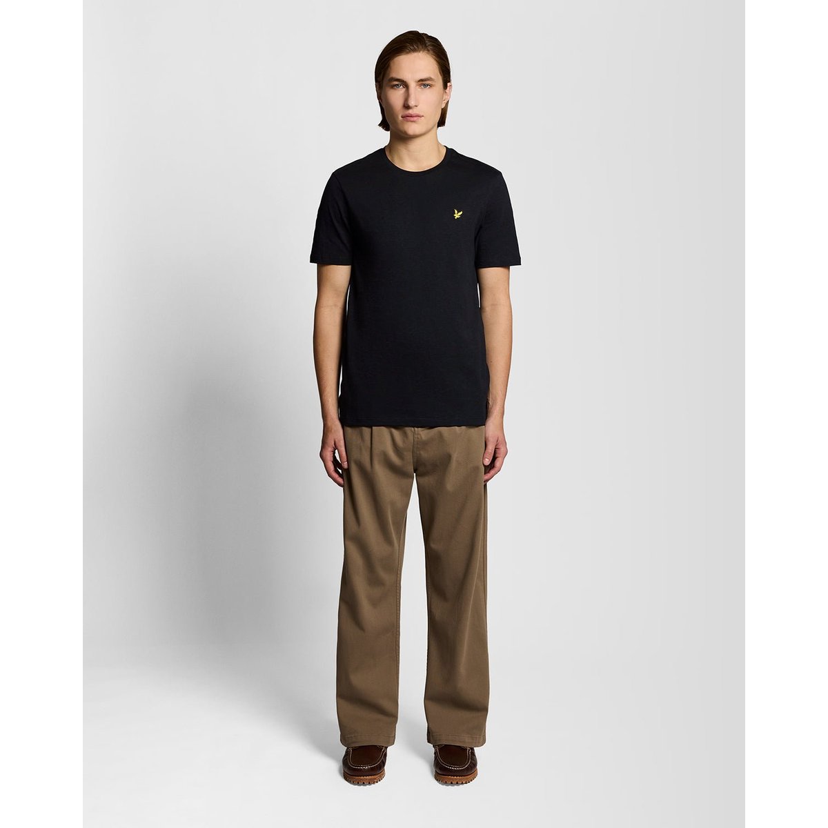 T-shirt en coton fin slub noir jais, LYLE & SCOTT