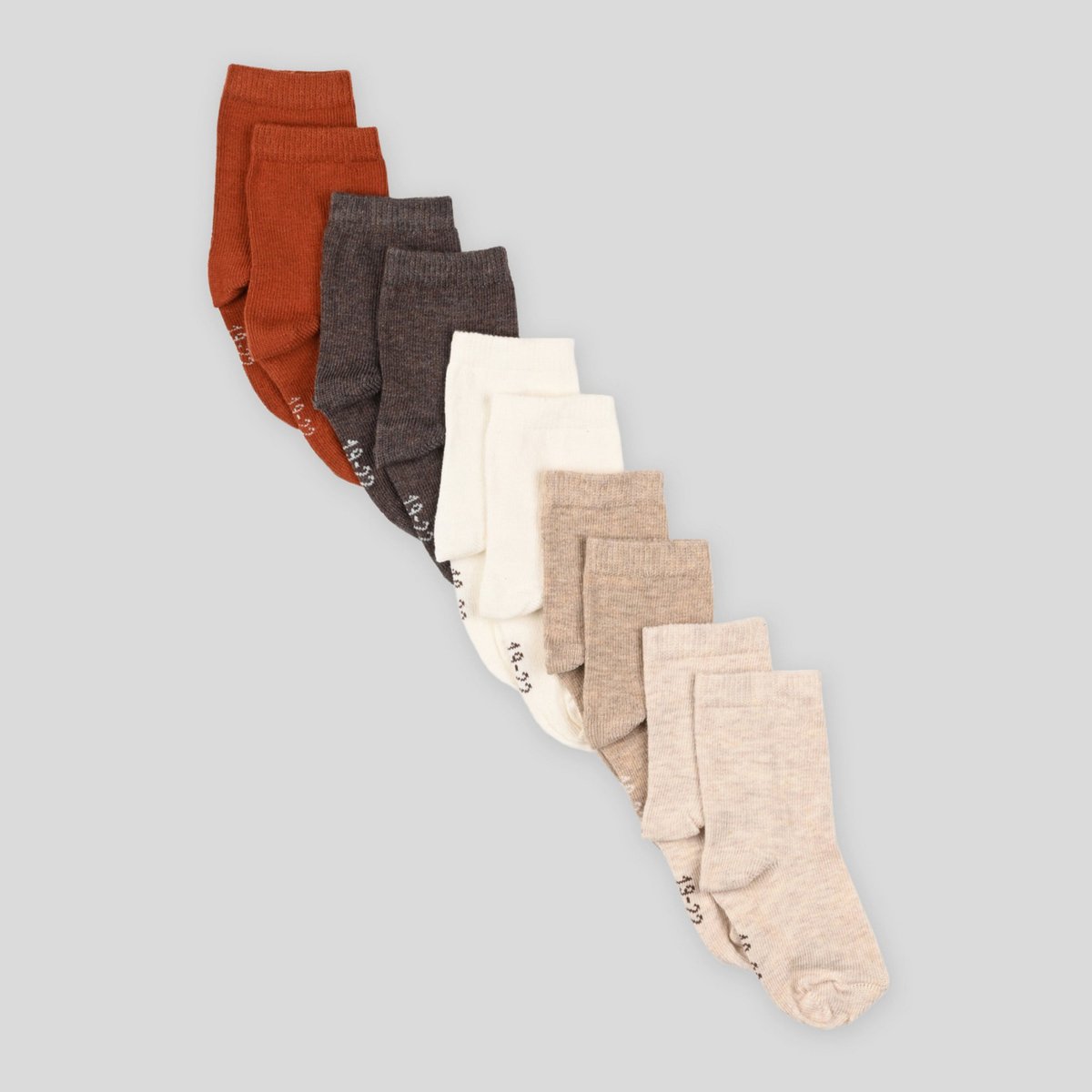 Lot de 5 paires de chaussettes en coton BIO beige, BOUT'CHOU