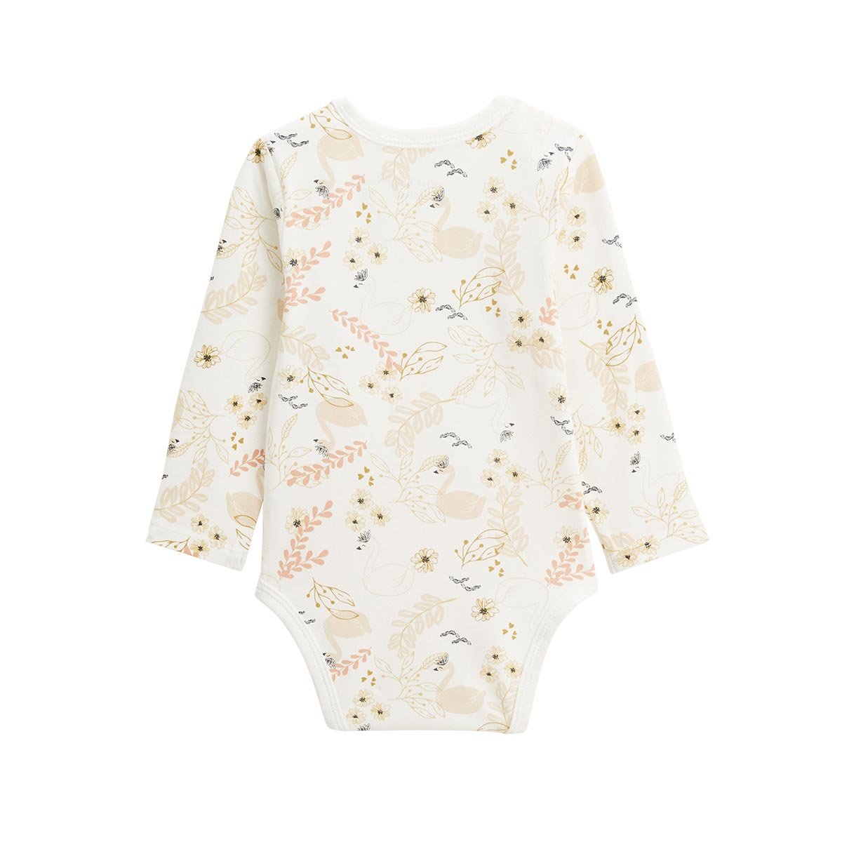 Lot de 2 bodies bébé manches longues Swan ocre, PETIT BEGUIN