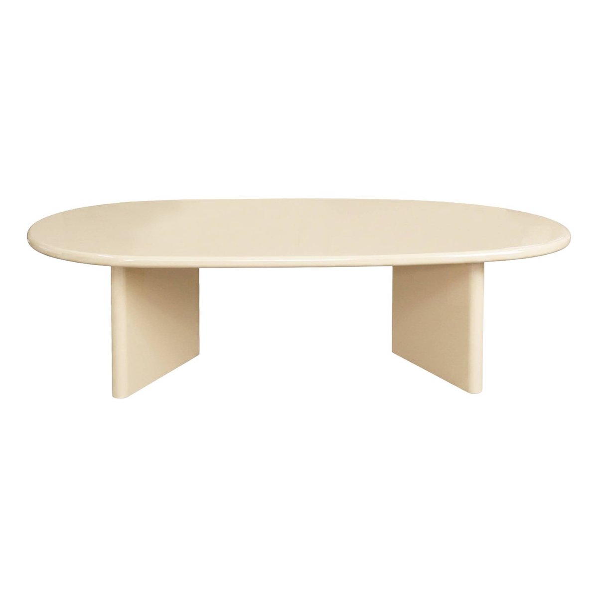 Table basse ovale finition glossy RUMI crème, SWEEEK