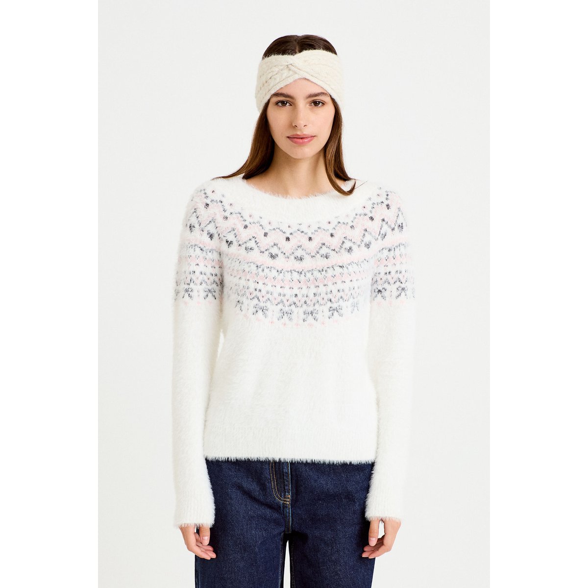 Pull manches longues ecru, CACHE CACHE
