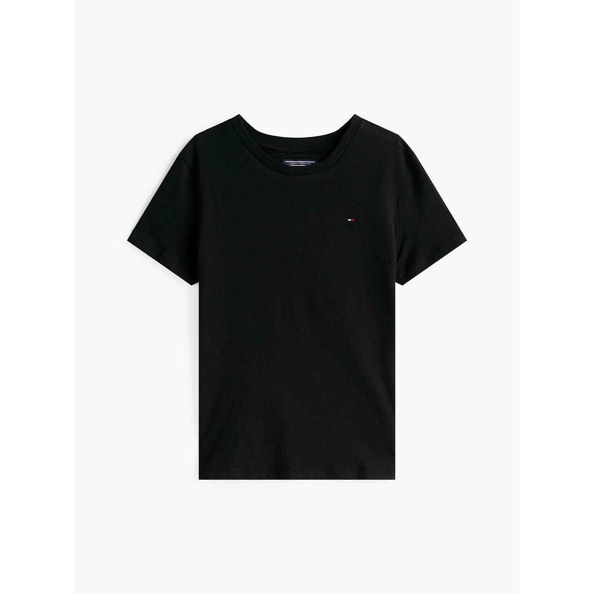 Camiseta de algodón, cuello redondo antracita, TOMMY HILFIGER