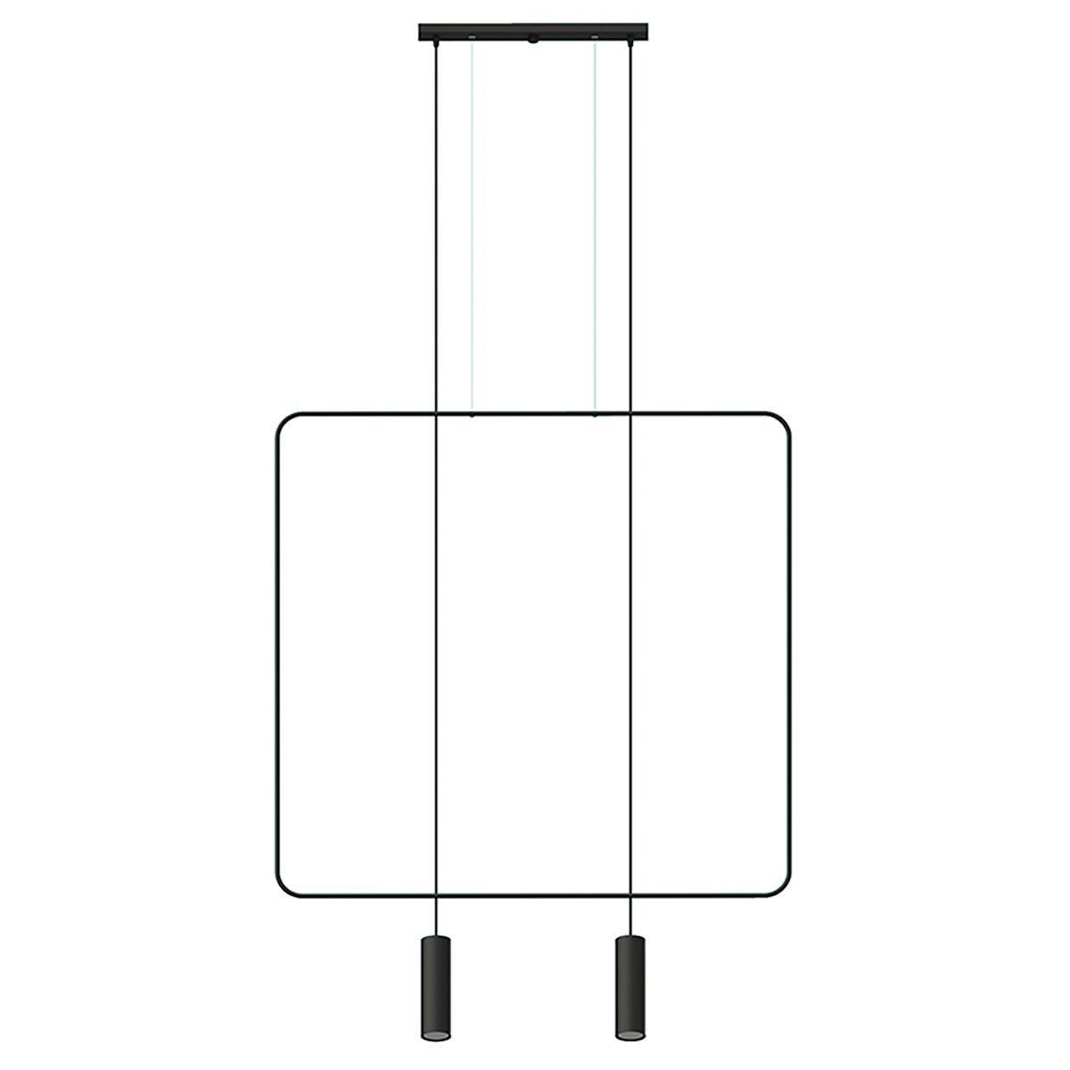 Suspension Acier Noir GU10 2 Rana noir, EDEN