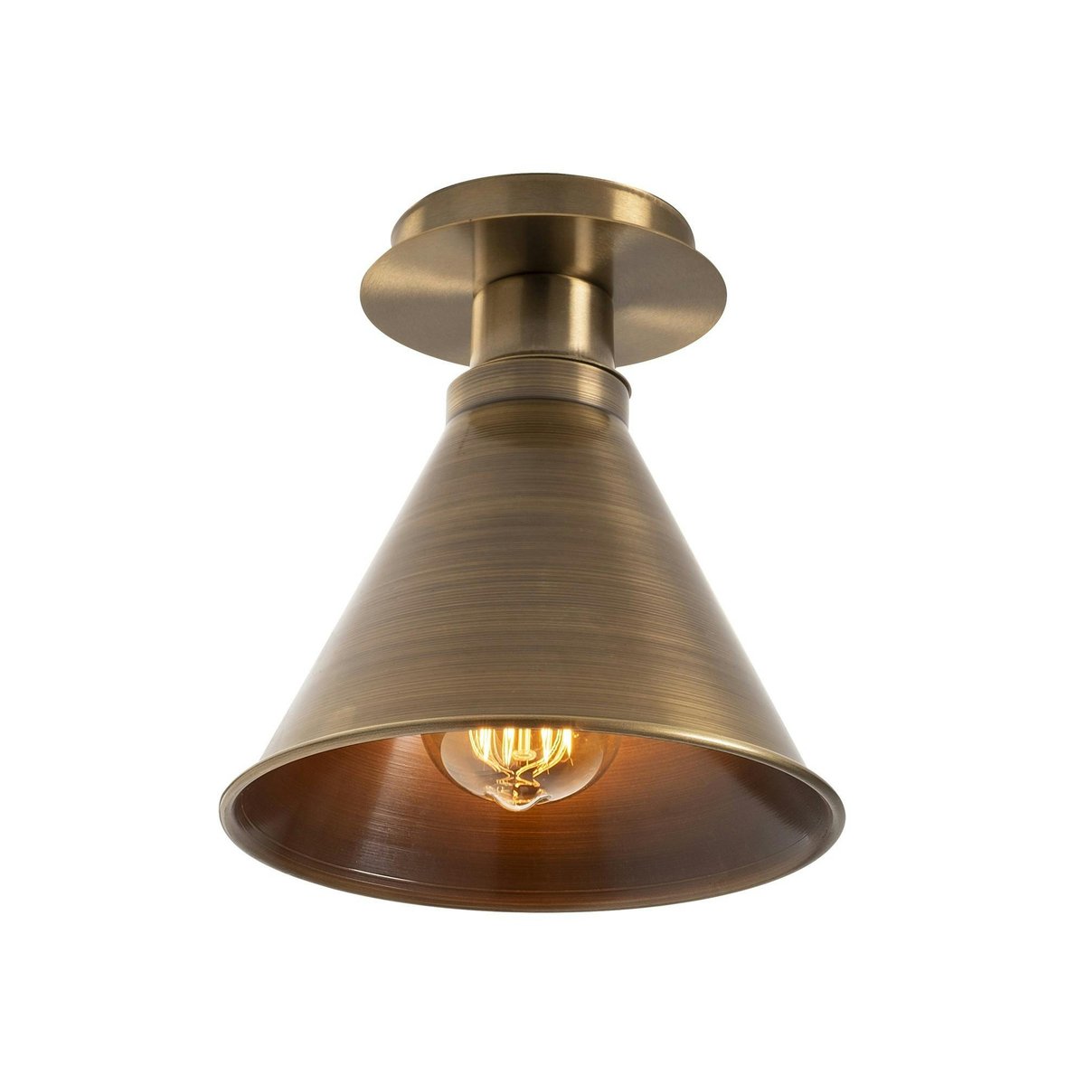 Plafonnier vintage – forme conique, finition cuivrée URLA doré, PIER IMPORT