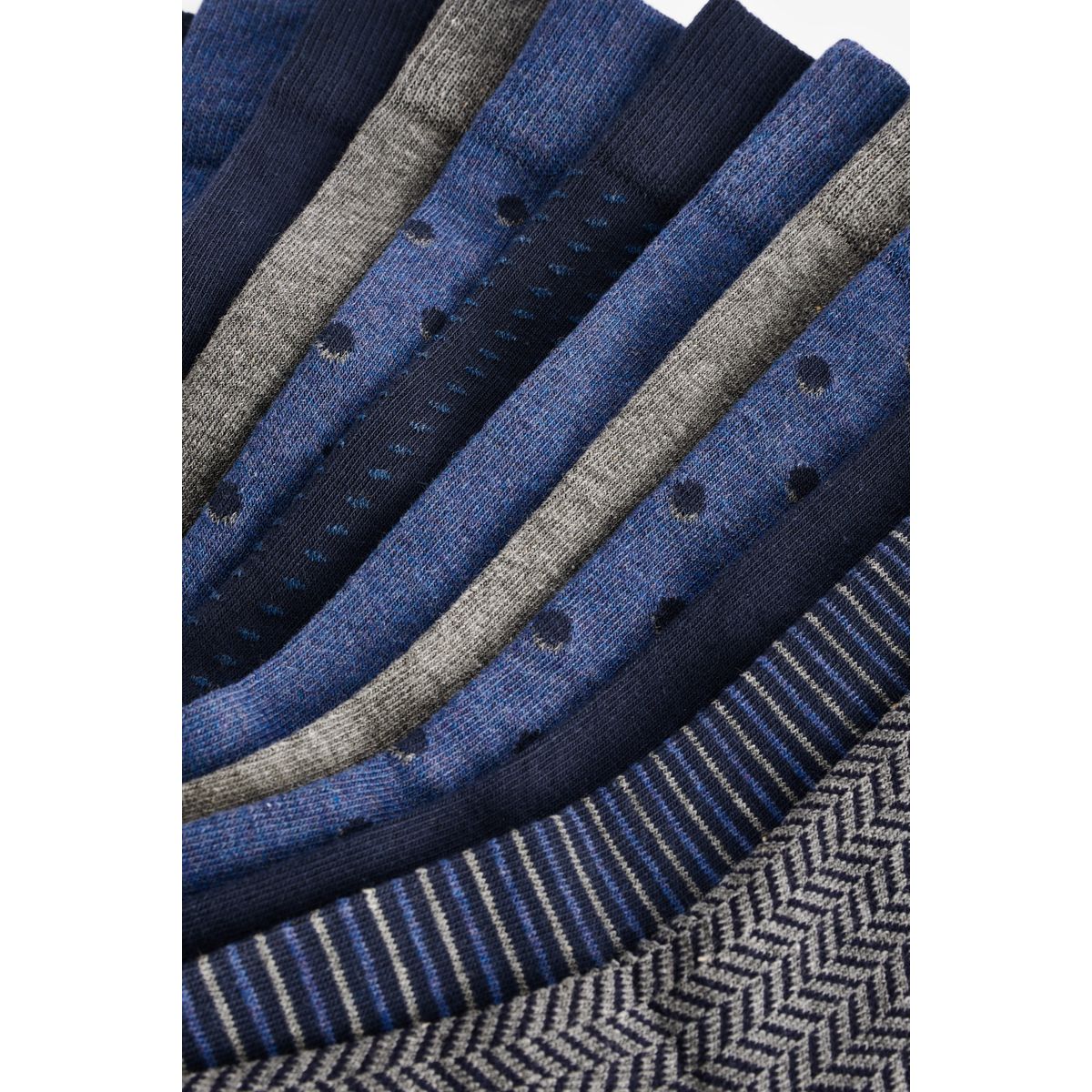 Chaussettes en coton majoritaire motif bleu marine/gris, NEXT