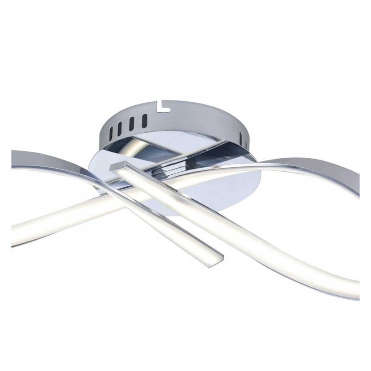 Plafonnier LED design ruban infini - ACHT argenté / chromé, KOSILUM