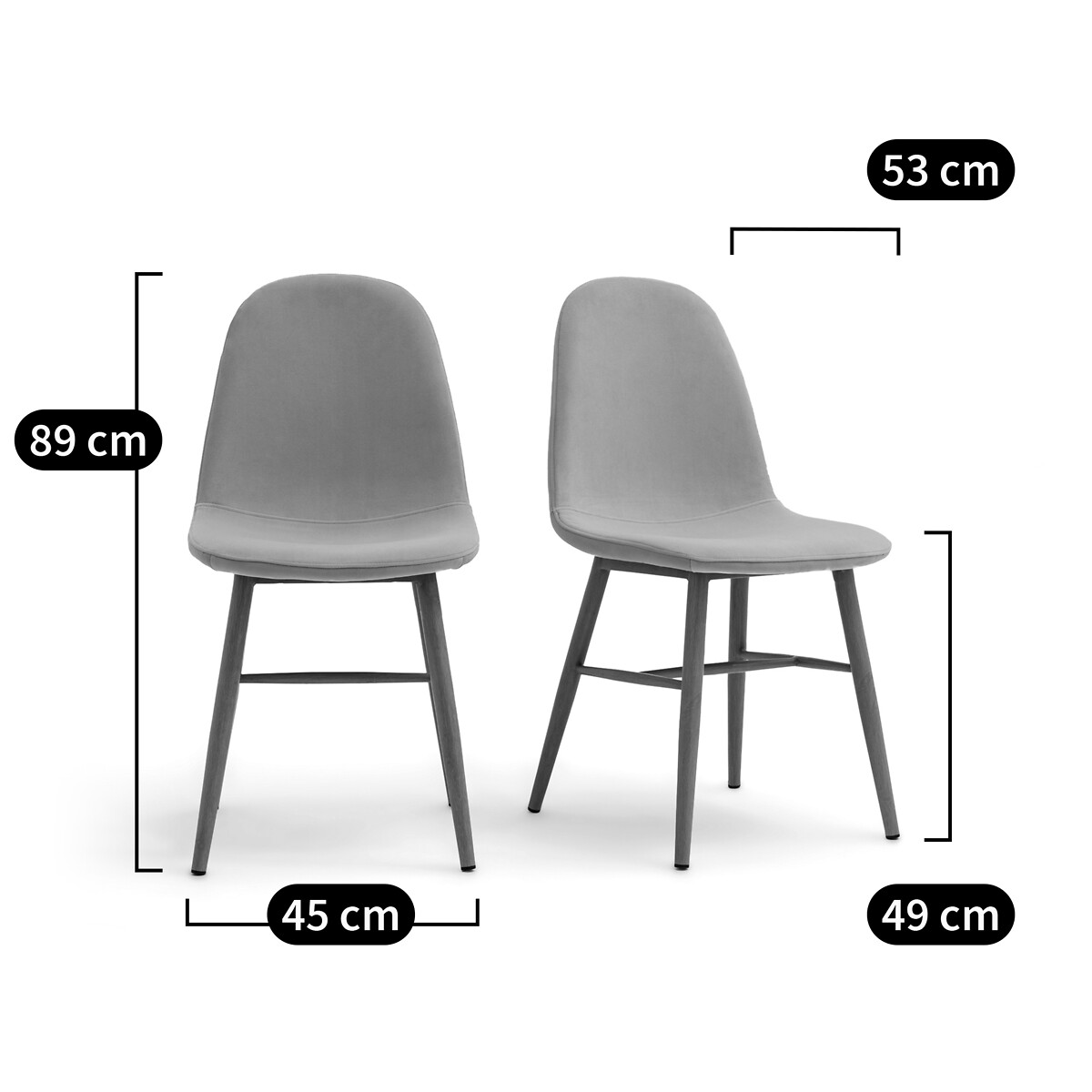 Set of 2 Polina Velvet Chairs gold ocher, LA REDOUTE INTERIEURS