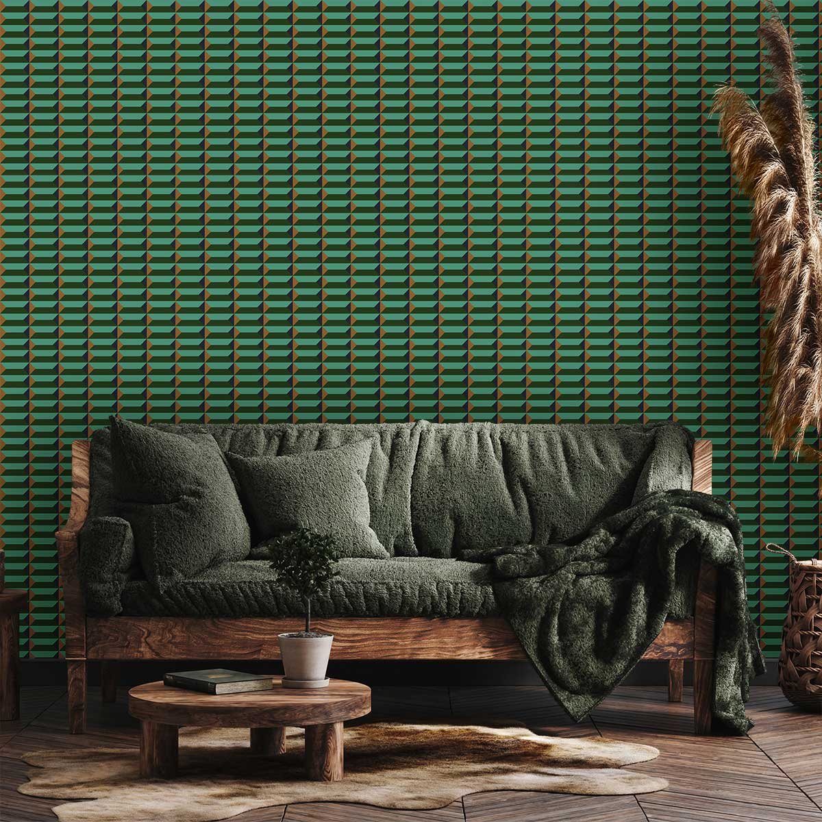 Papier peint, modernist vert, HEXOA