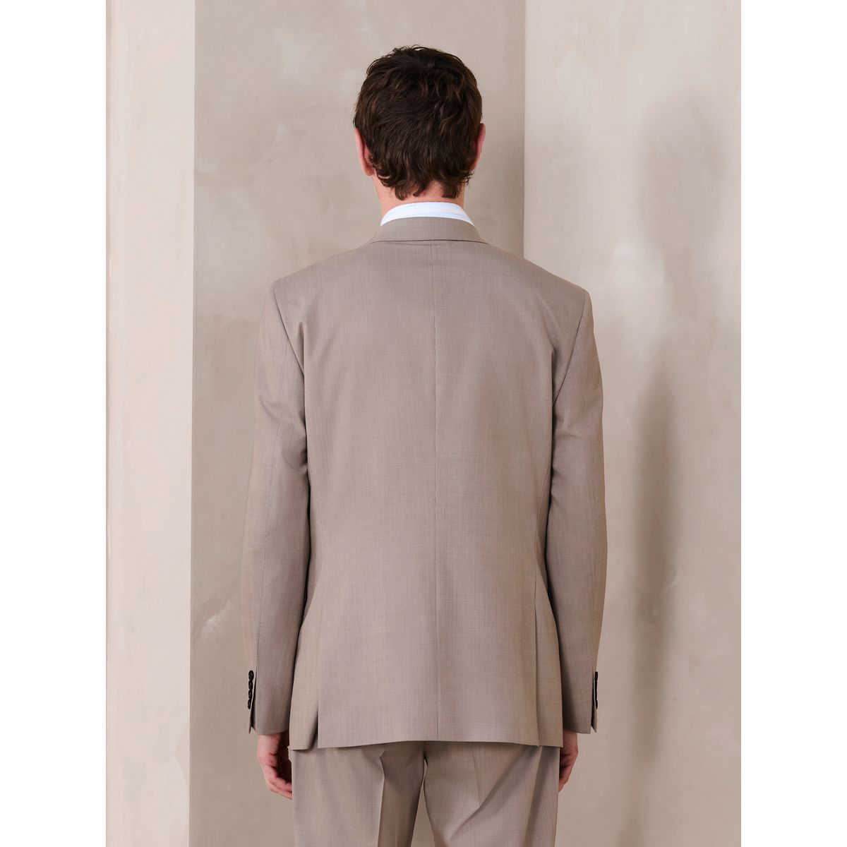 Veste de costume texturée en mérinos naturel, NEXT
