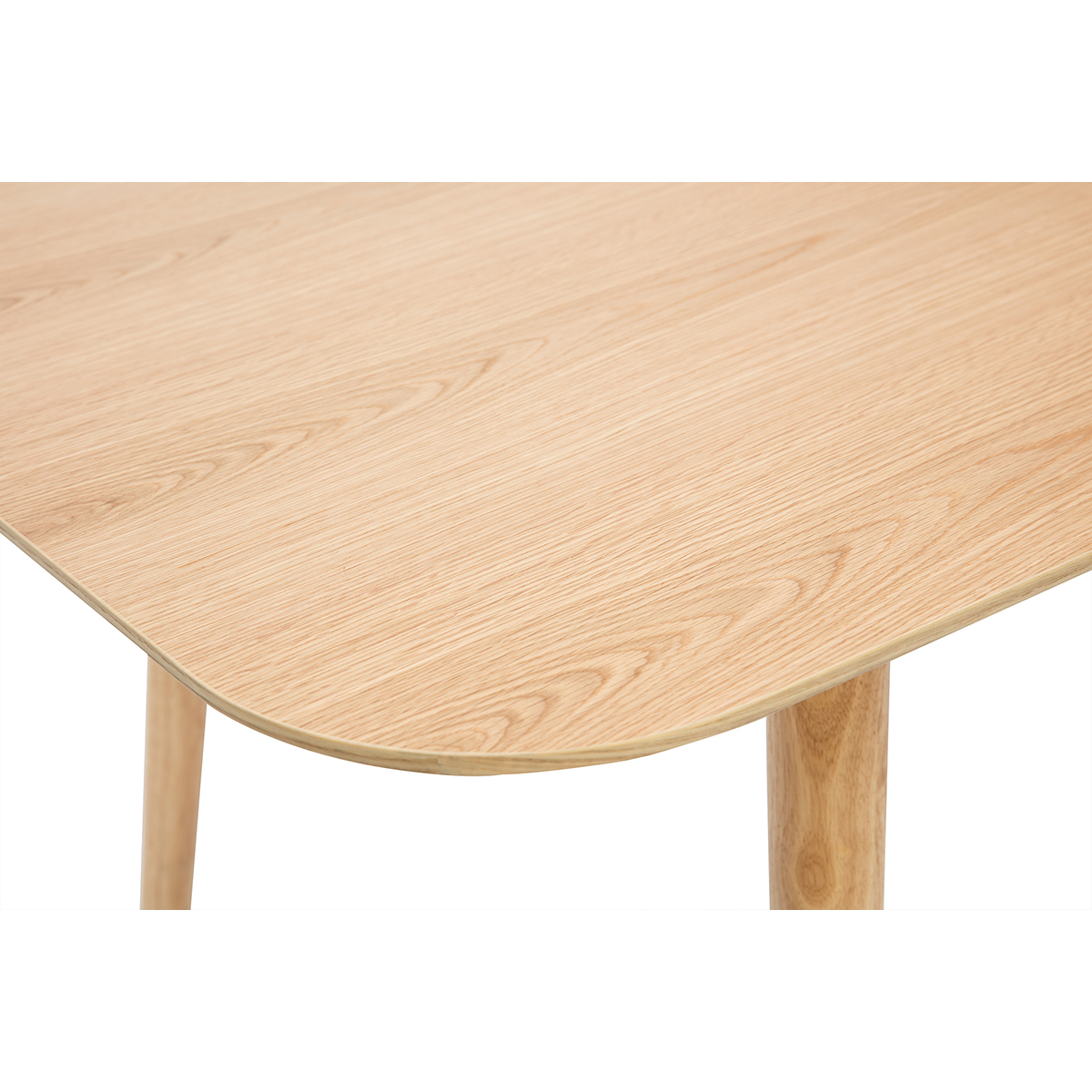 Table extensible rallonges intégrées rectangulaire en bois foncé noyer L140-170 cm ANK chêne clair, MILIBOO