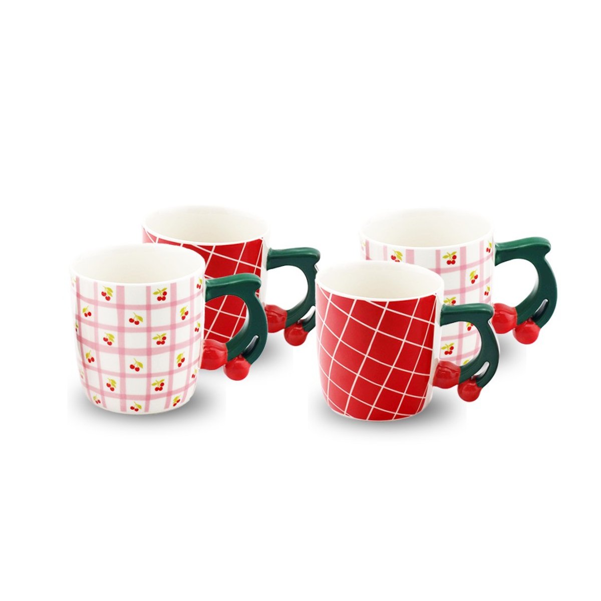 Lot de 4 mugs, Fruits en Folie rose, ARTIME