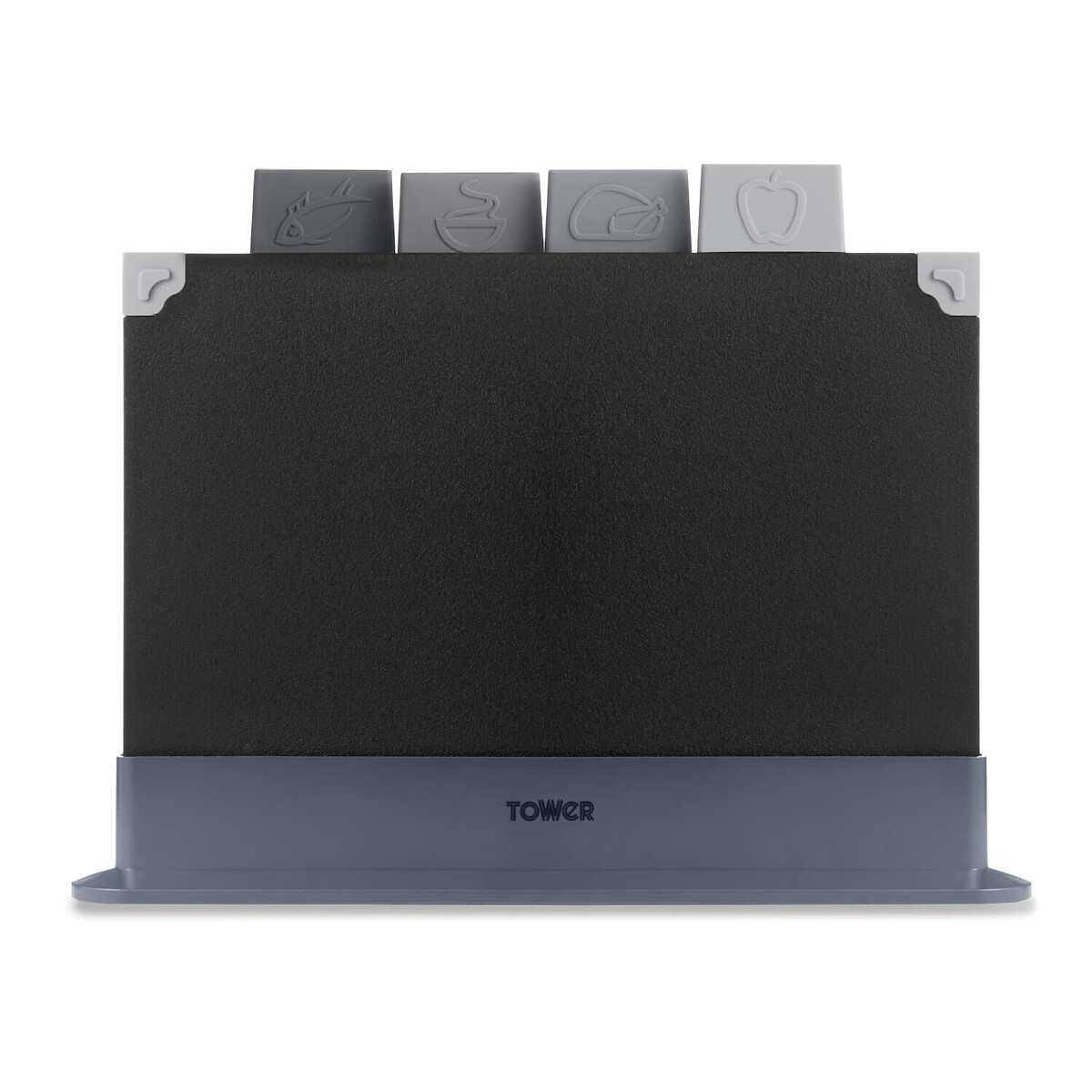 4-Piece Chopping Board Set black, TOWER