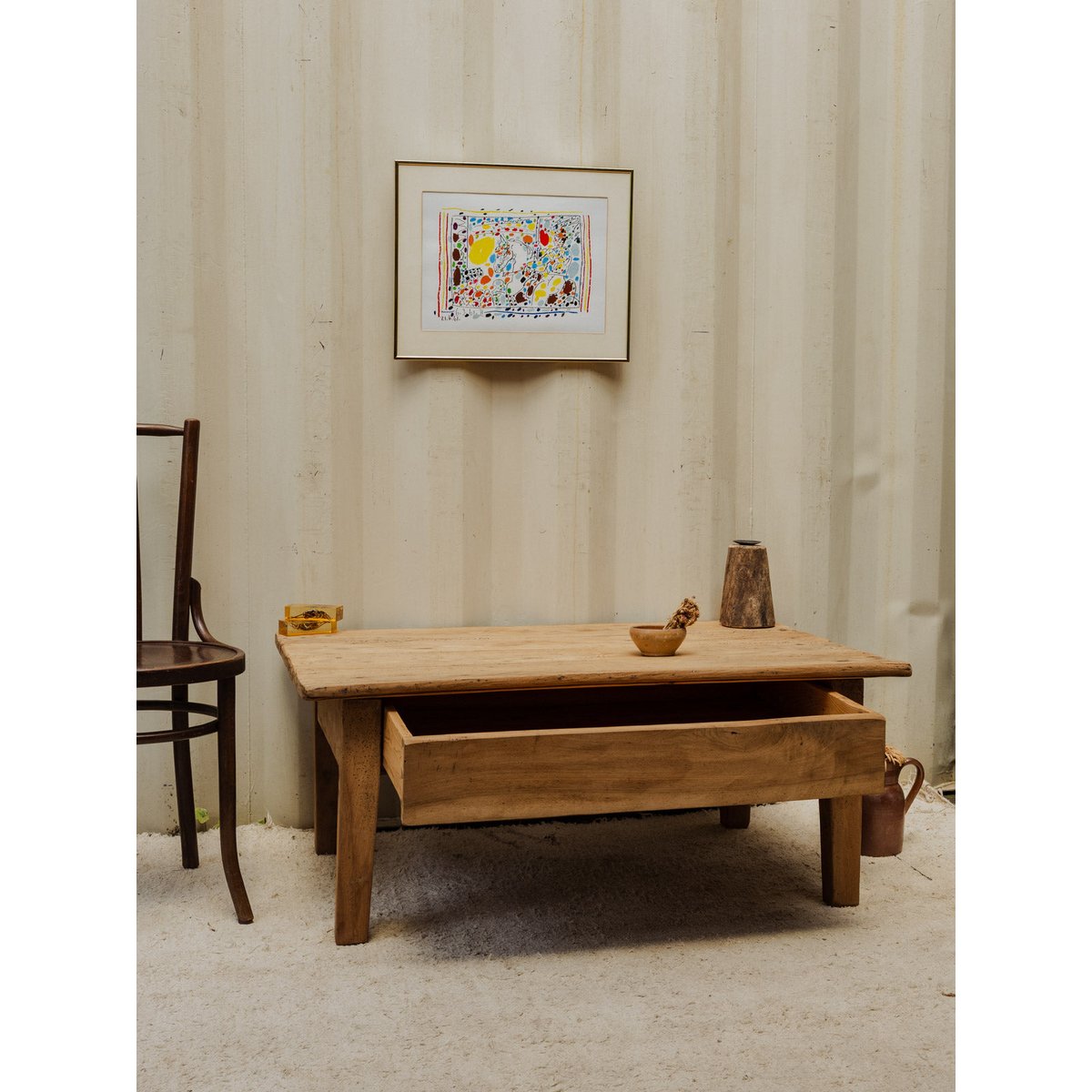 Table basse en bois Léonie N°1046 - Bon état bois clair, DEBONGOUT