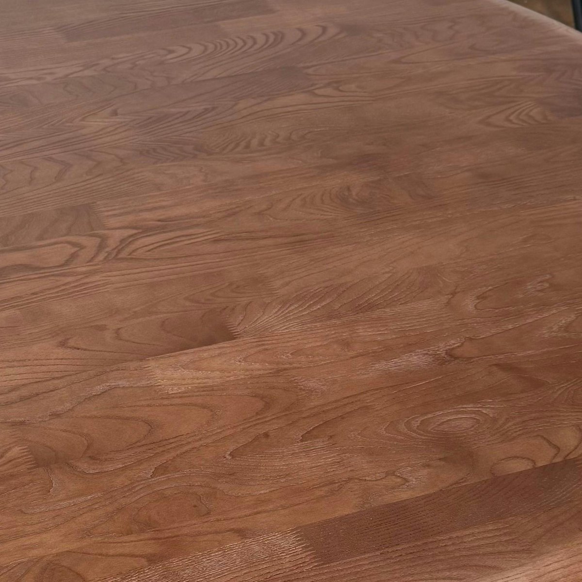 Table ronde bois de frêne à pied design torsadé Ø150 cm ALDER marron, PIER IMPORT