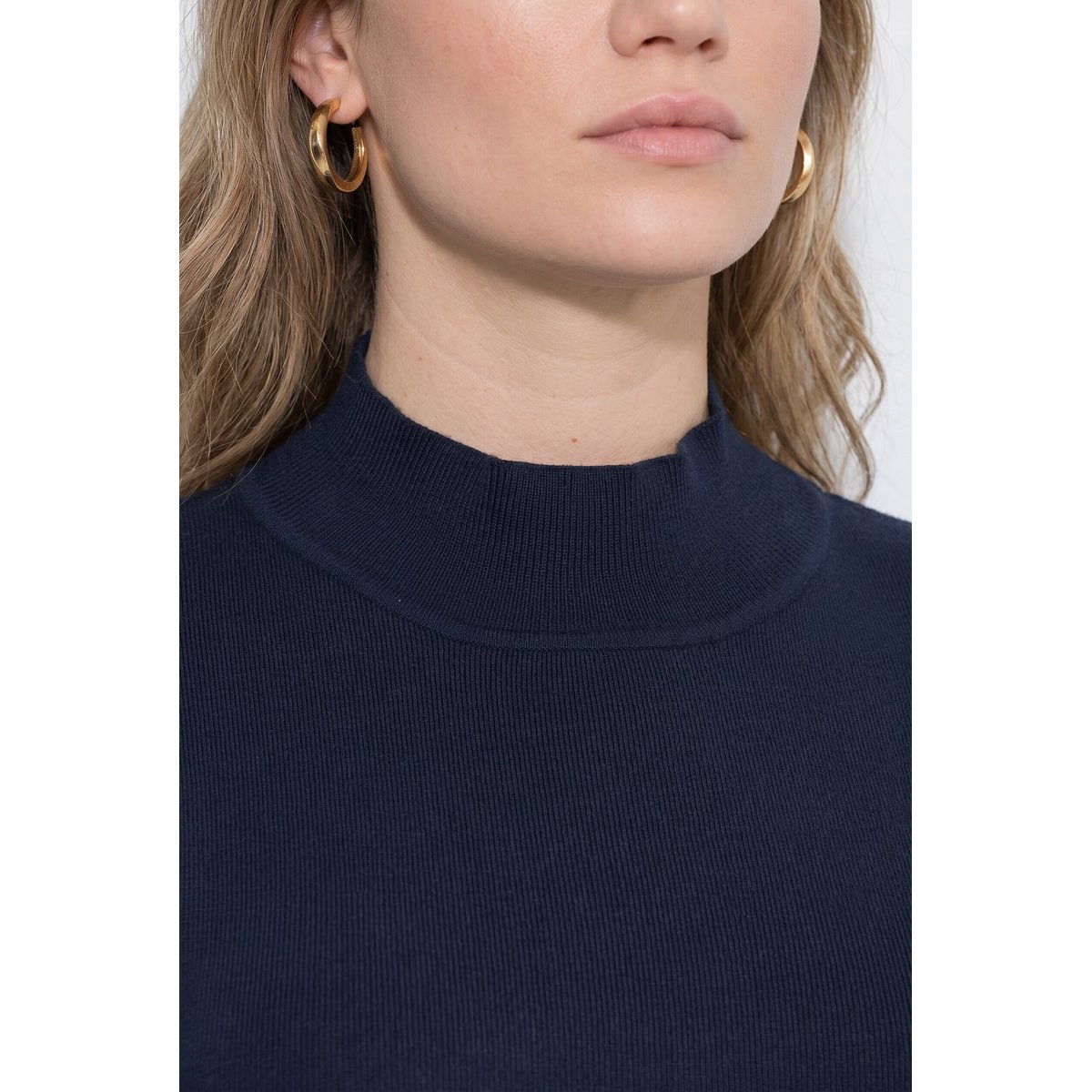 Pull à col montant et manches longues marine, ULLA POPKEN