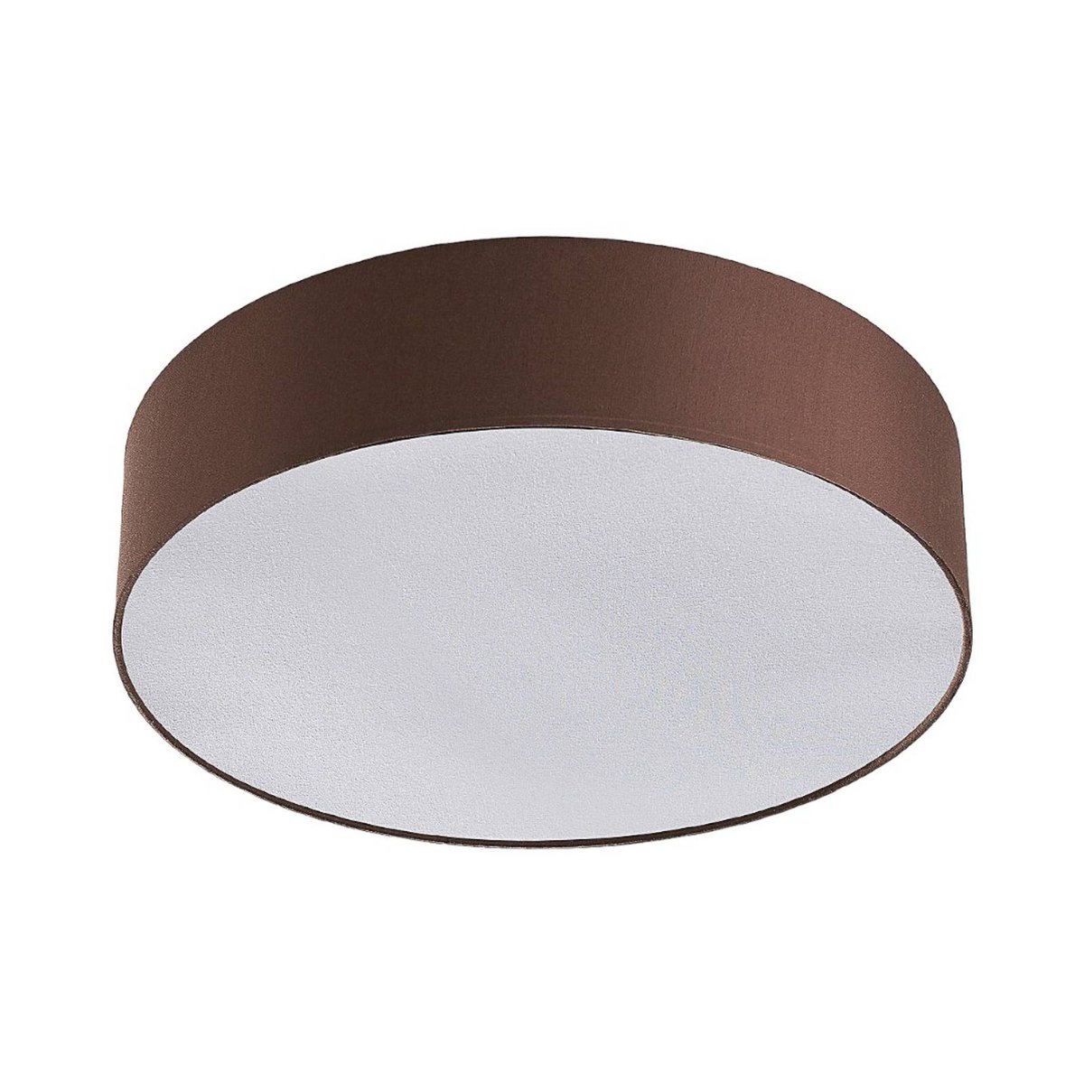 Plafonnier en textile moderne, Sebatin brun, blanc, nickel mat, LINDBY