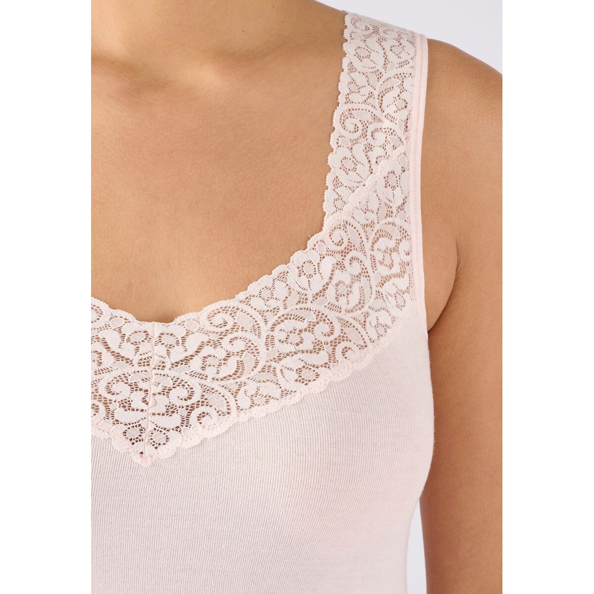 Débardeur maille pur coton peigné rose clair, DAMART