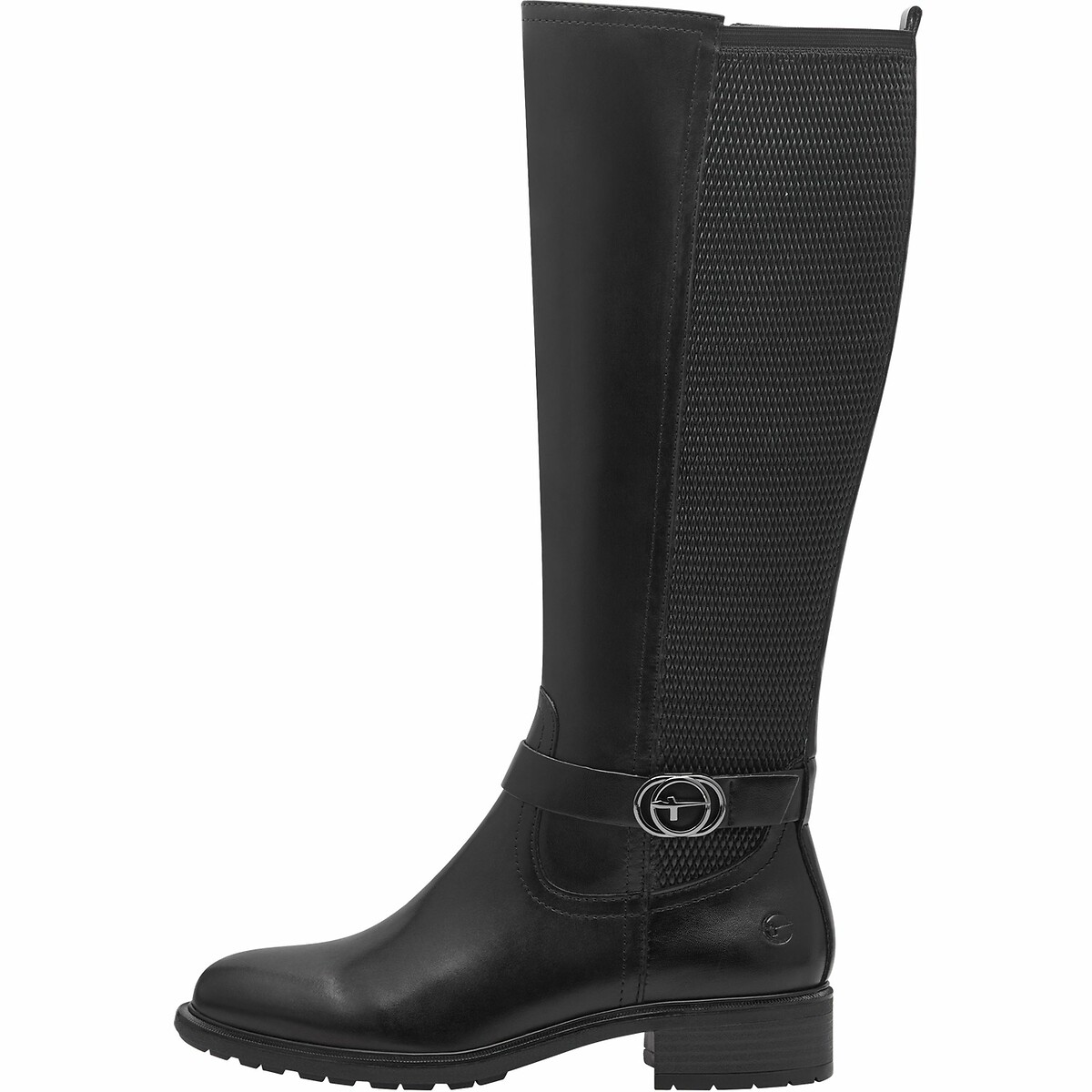 Stivali stile equitazione in pelle elasticizzata nero , TAMARIS