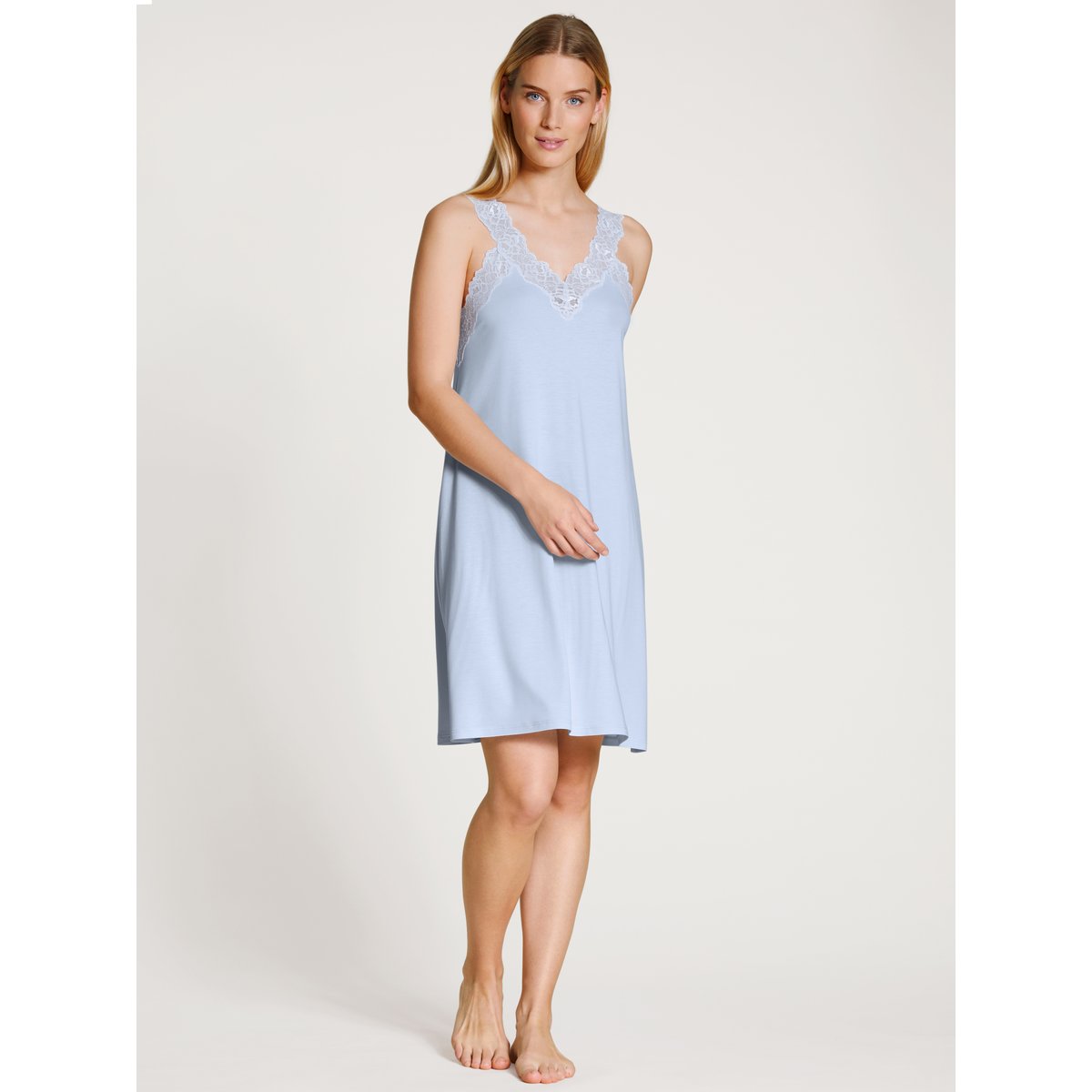 Chemise de nuit sans manches Modal ELEGANT DREAMS bleu harmonie, CALIDA