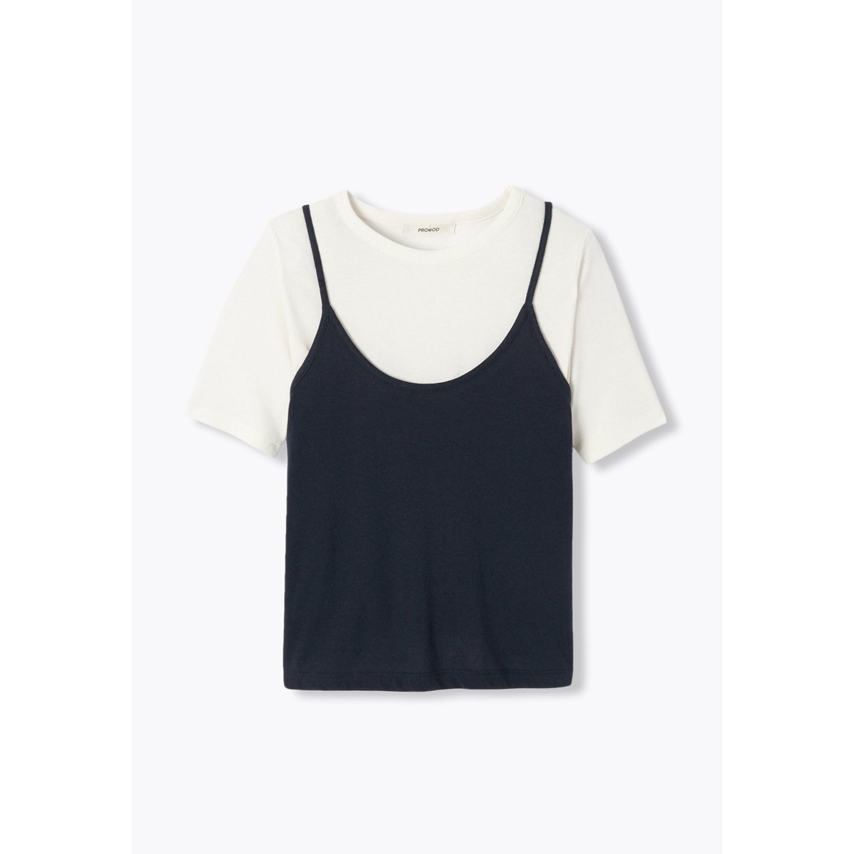 T-shirt et top superposés marine, PROMOD