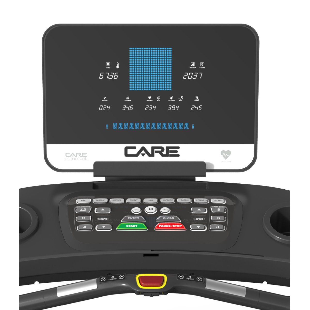 Tapis de course professionnel - 24km/h - CARE - ZEPHYR noir, CARE FITNESS