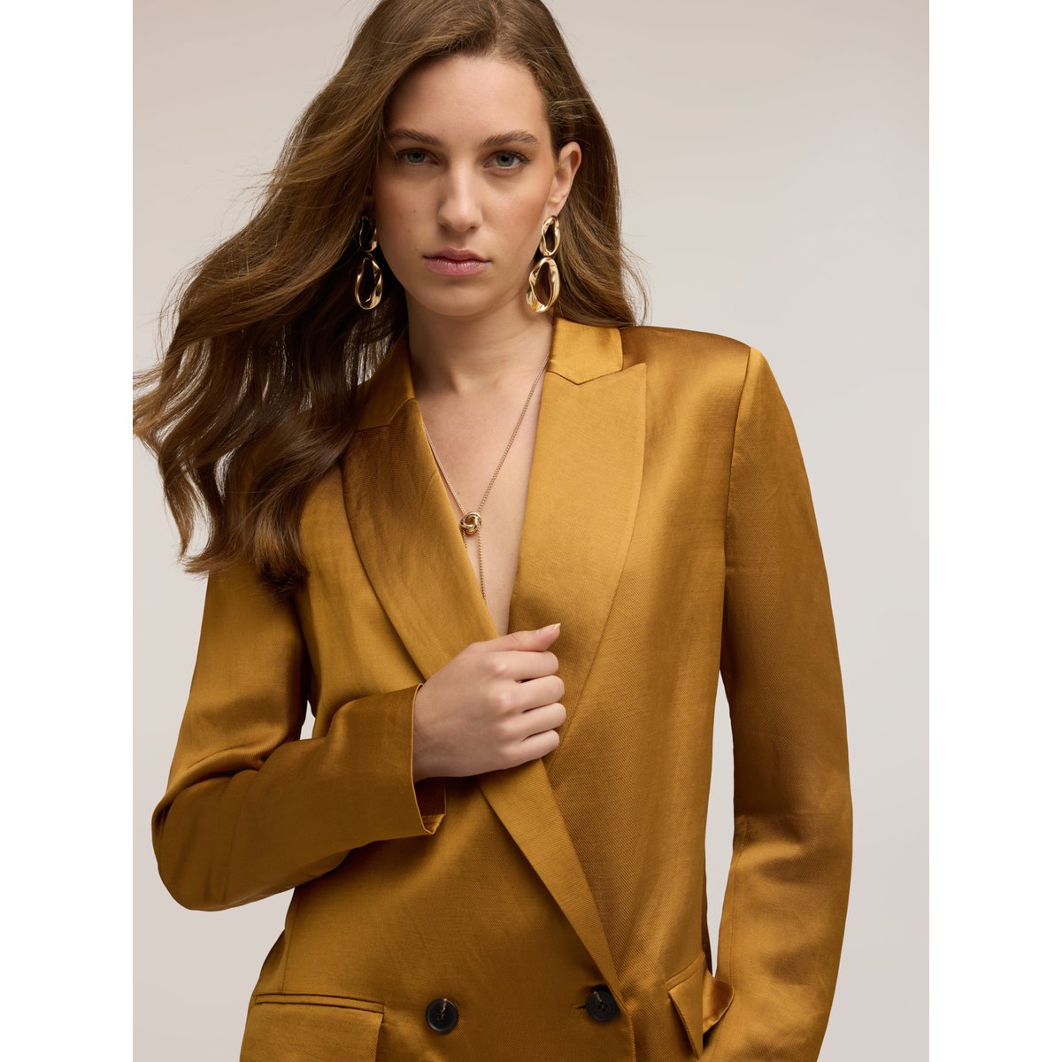 Veste structurée double boutonnage jaune, MOTIVI