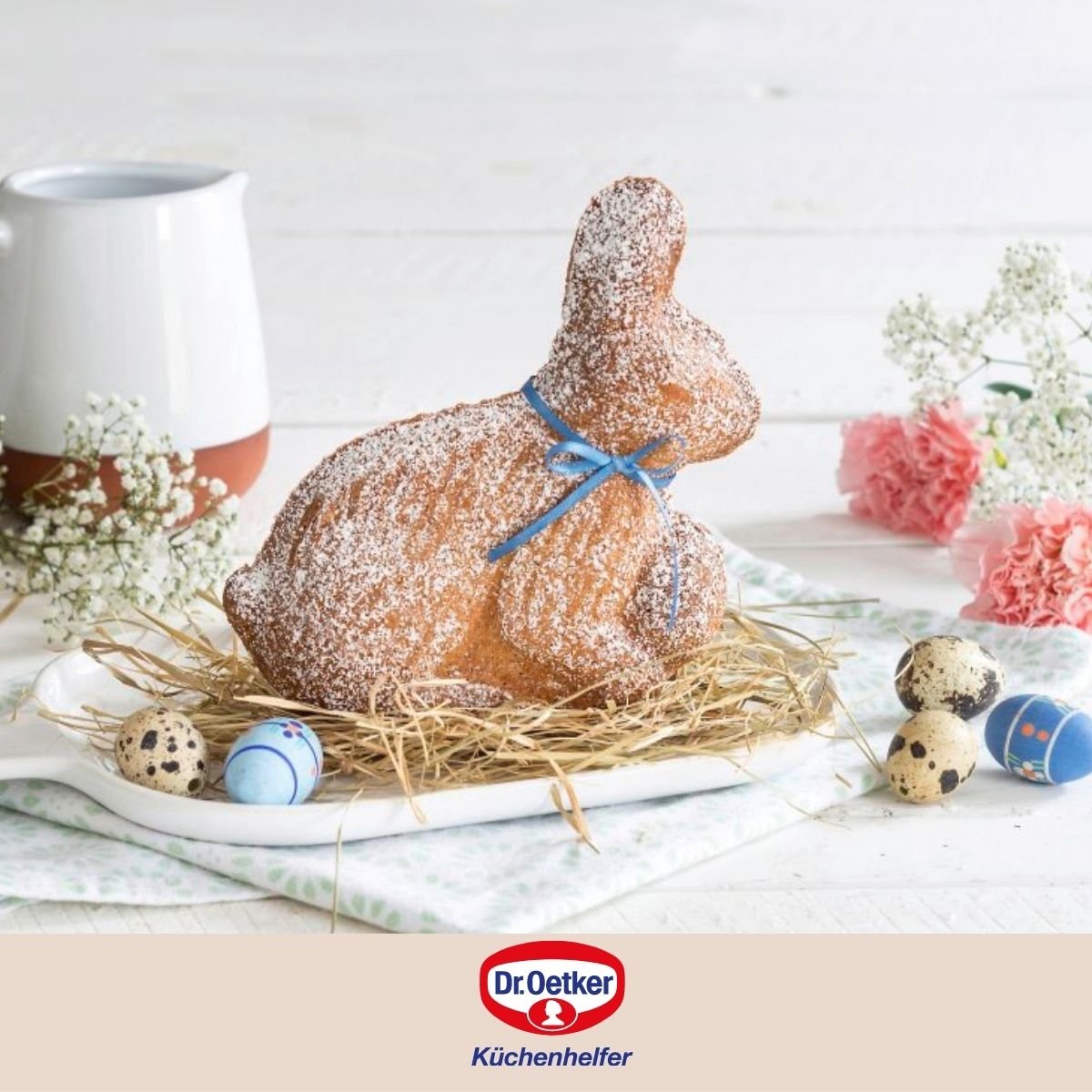 Moule à gâteaux 3D en forme de lapin de Pâques or, DR OETKER