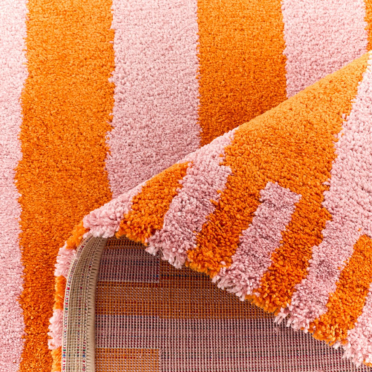 Tapis de salon vintage à rayures GROOVY orange, NAZAR RUGS