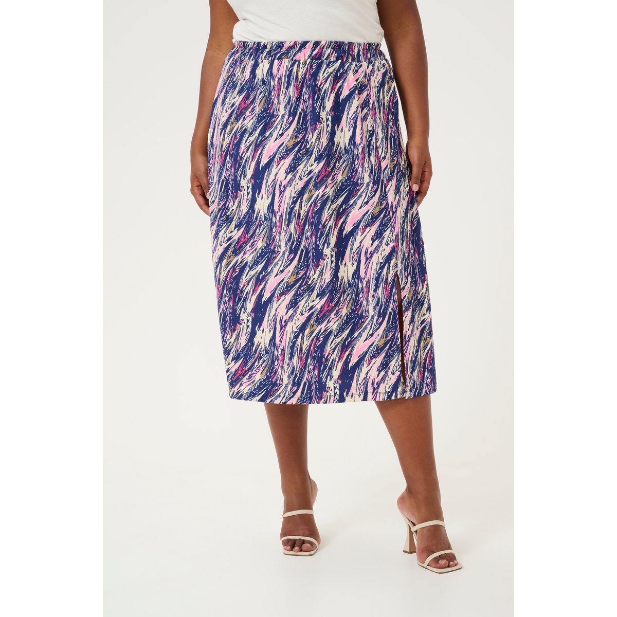 Skirt multicolore imprimé, KAFFE CURVE