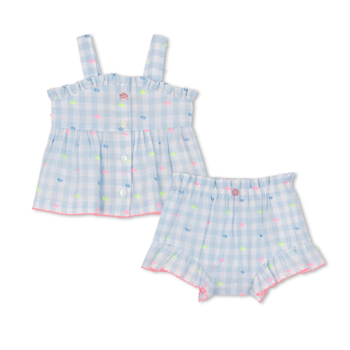 Ensemble top à bretelles et short bleu blanc, BILLIEBLUSH