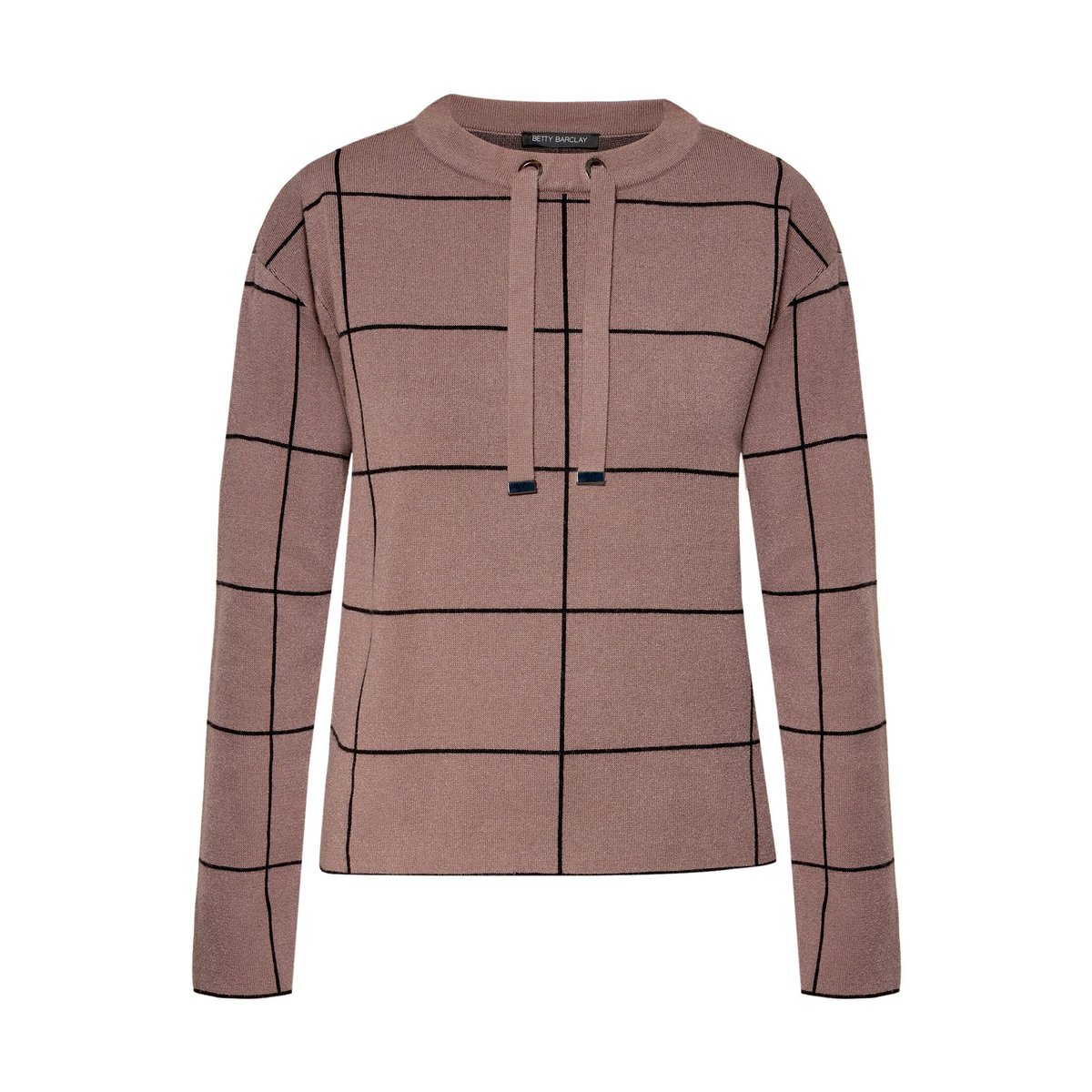 Pull-over en maille à motif jacquard patch taupe/black, BETTY BARCLAY