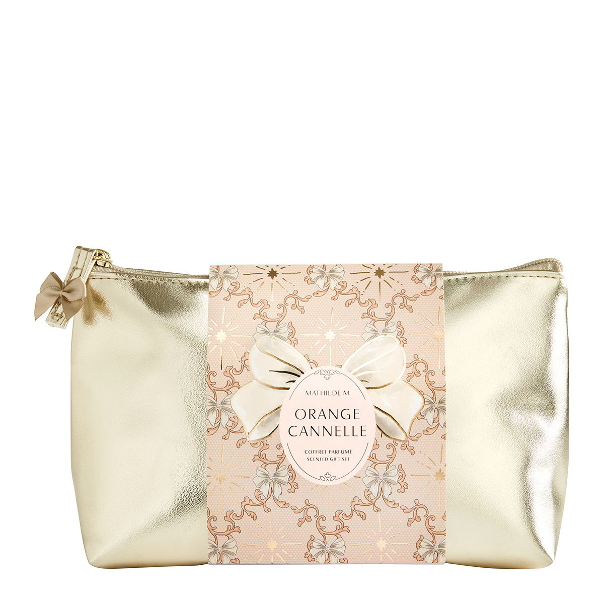 Pochette parfum, bracelet et décor parfumé Orange Cannelle RUBANS DE FÊTE or, MATHILDE M