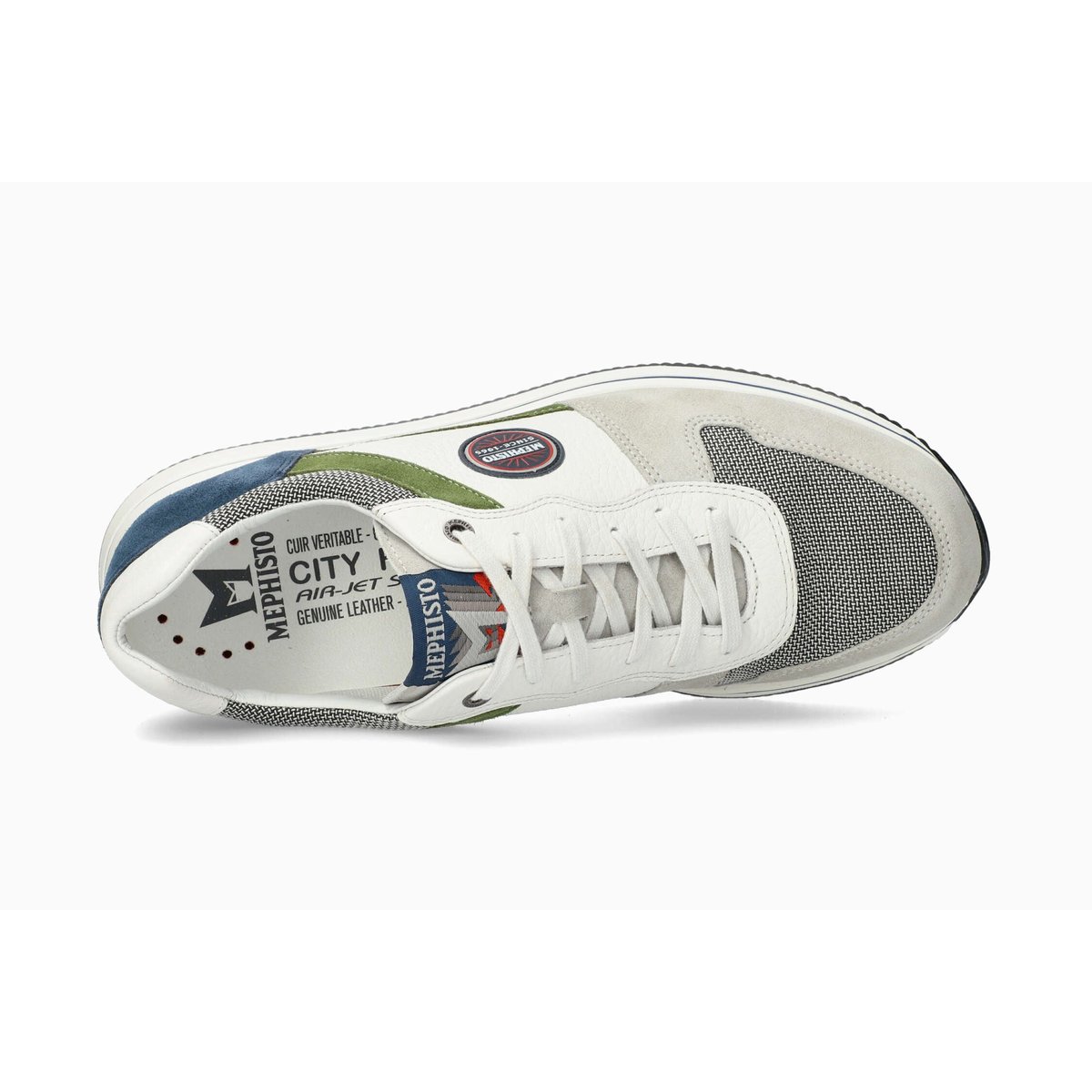 Baskets en cuir GARRY AIR gris 5144, MEPHISTO
