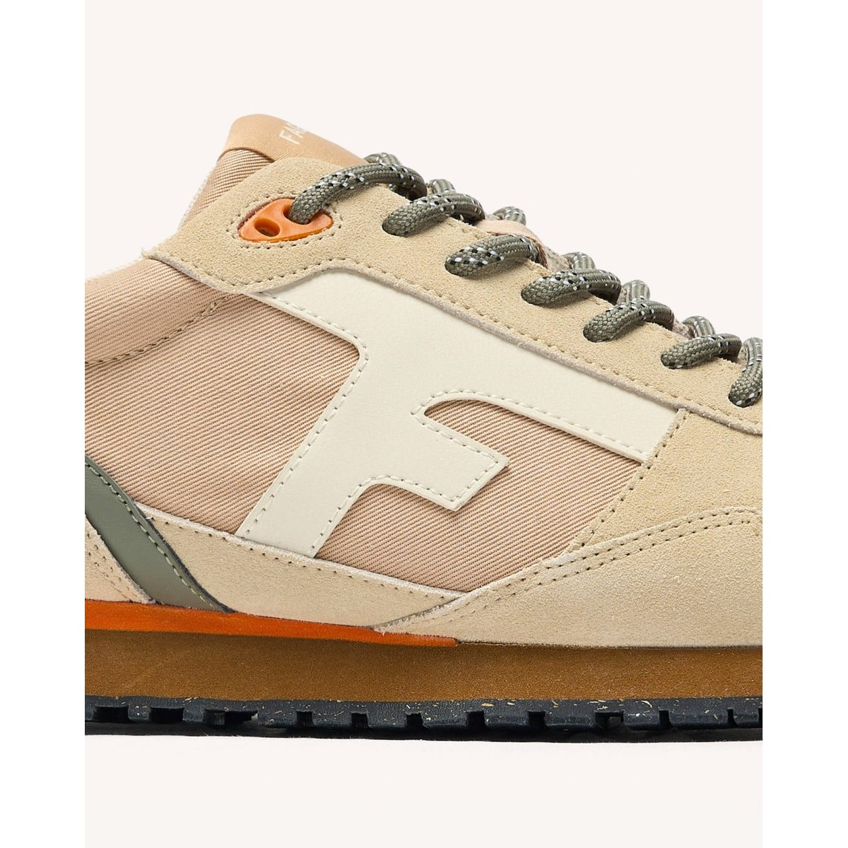 Running tissu suede ELM beige et camel, FAGUO