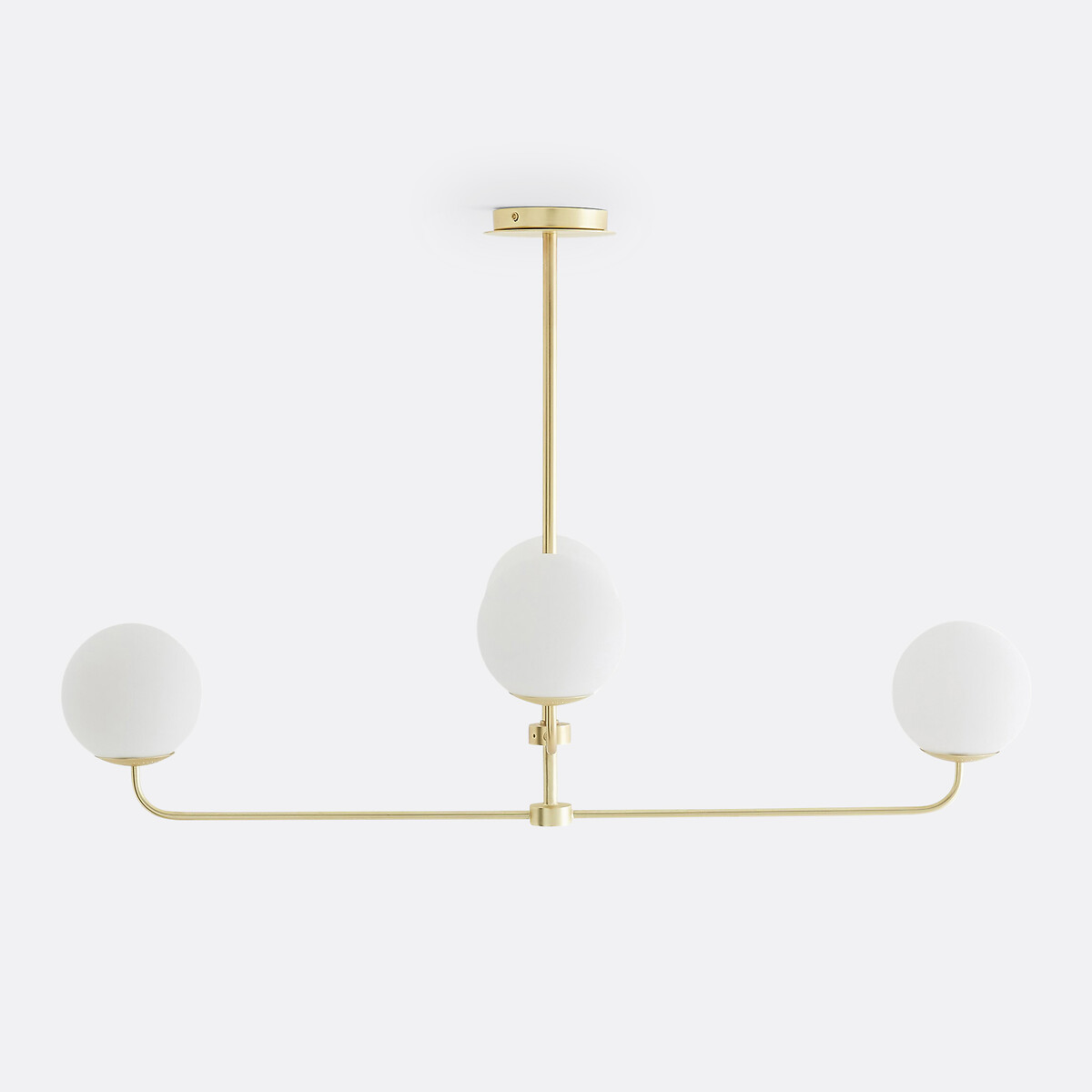Suspension laiton et verre opaline, Moricio blanc, LA REDOUTE INTERIEURS