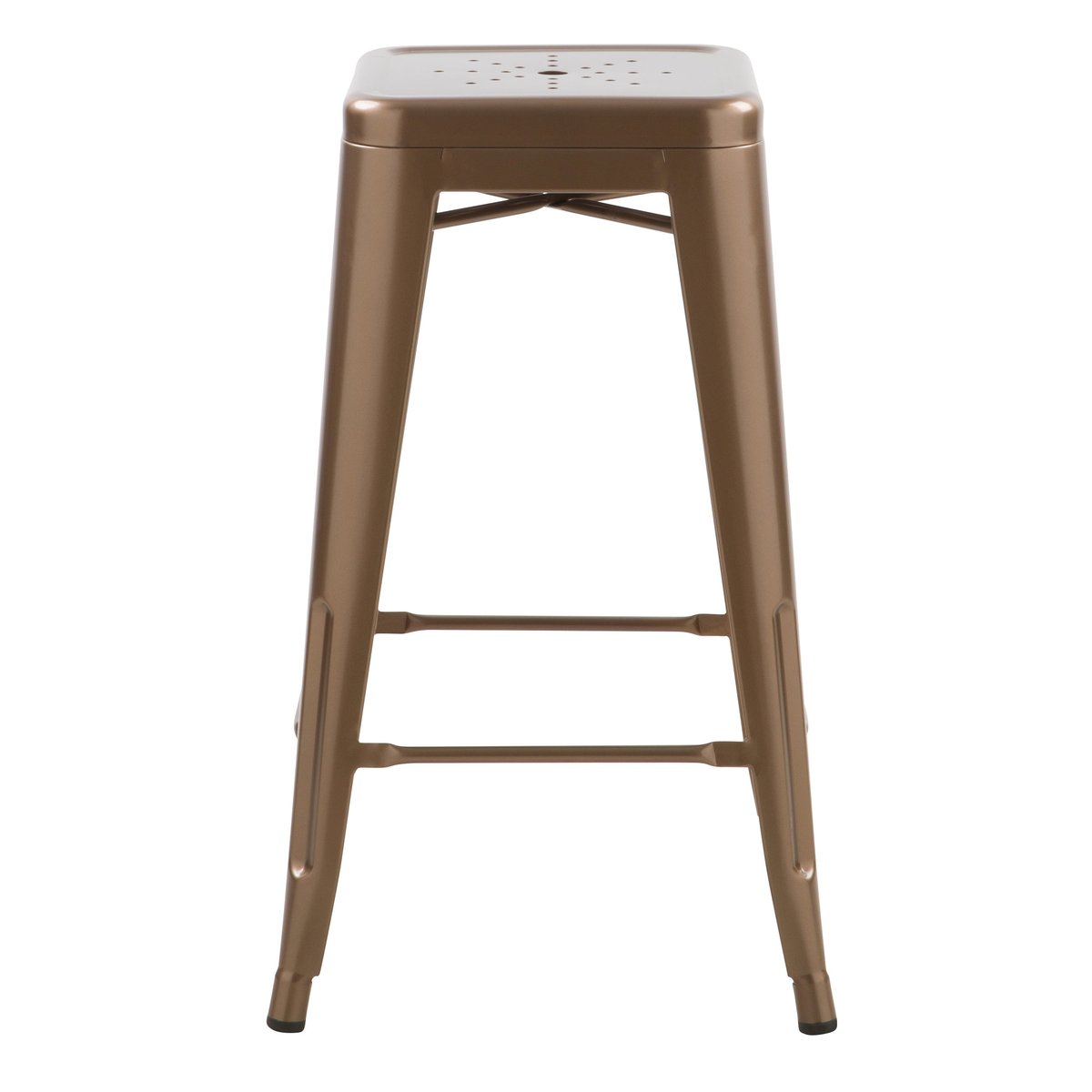 Lot de 2 tabourets pour îlot central 66 cm en métal mat - INDUS cuivre mat, MAISON PAVANE