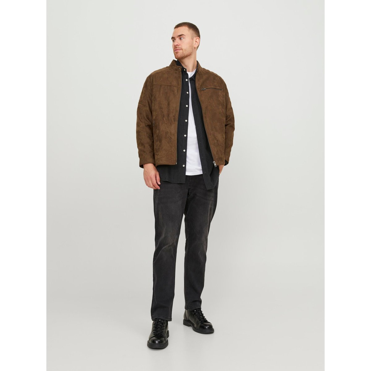 Veste De Motard En Simili-Cuir cognac, JACK & JONES